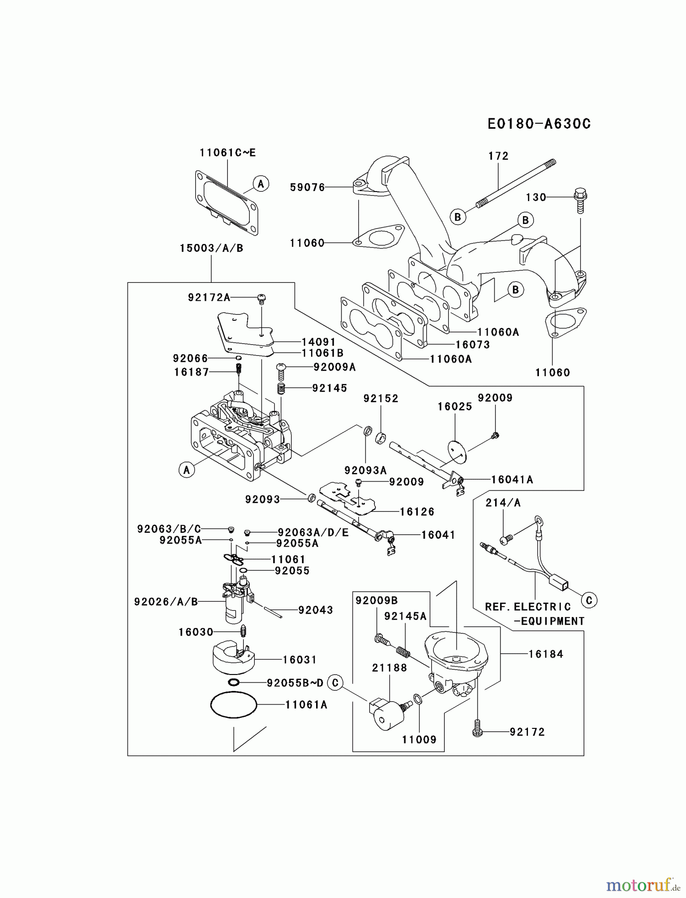  Kawasaki Motoren Motoren Vertikal FA210V - AS02 bis FH641V - DS24 FH601V-CS29 - Kawasaki FH601V 4-Stroke Engine CARBURETOR #2