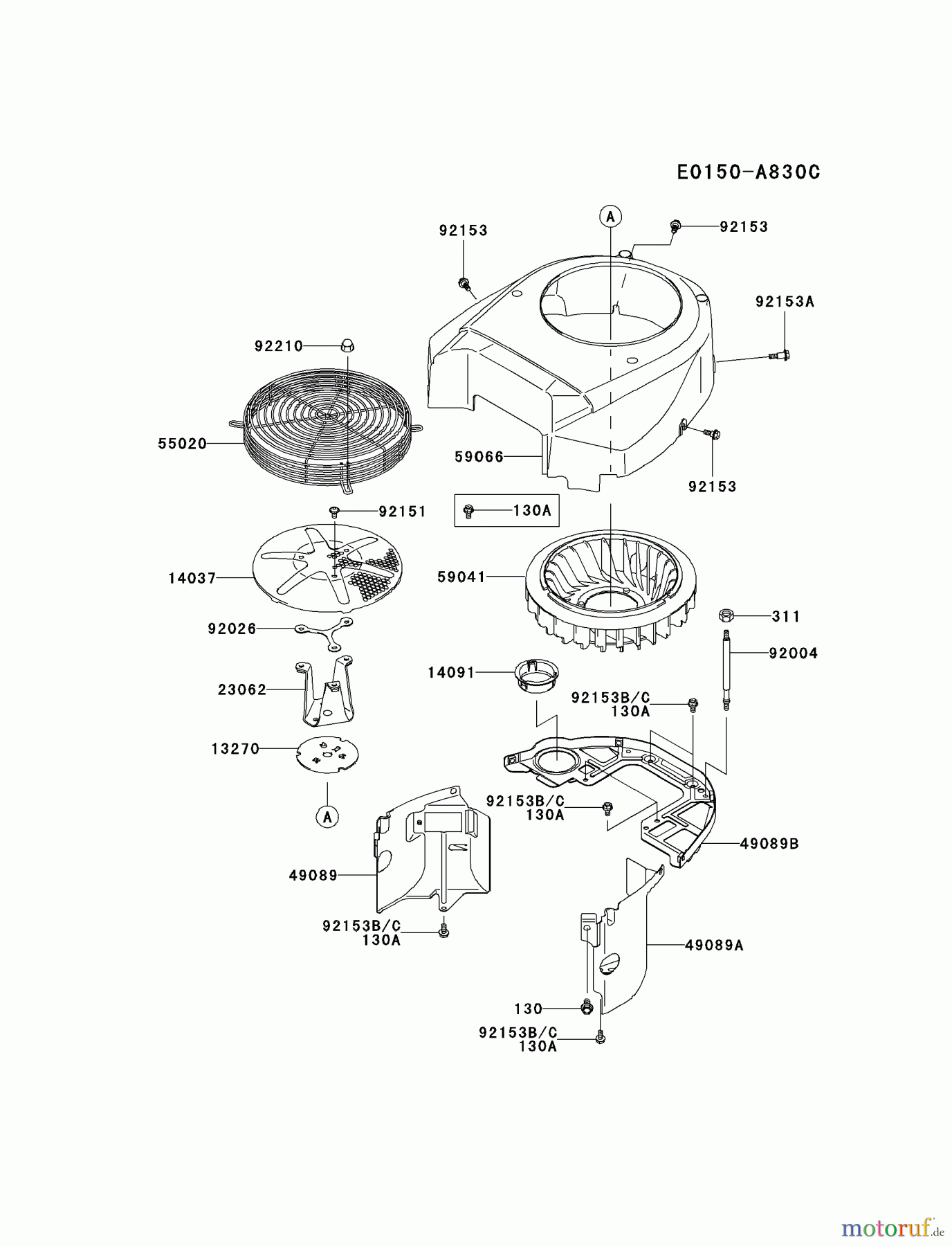  Kawasaki Motoren Motoren Vertikal FA210V - AS02 bis FH641V - DS24 FH601V-FS09 - Kawasaki FH601V 4-Stroke Engine COOLING-EQUIPMENT