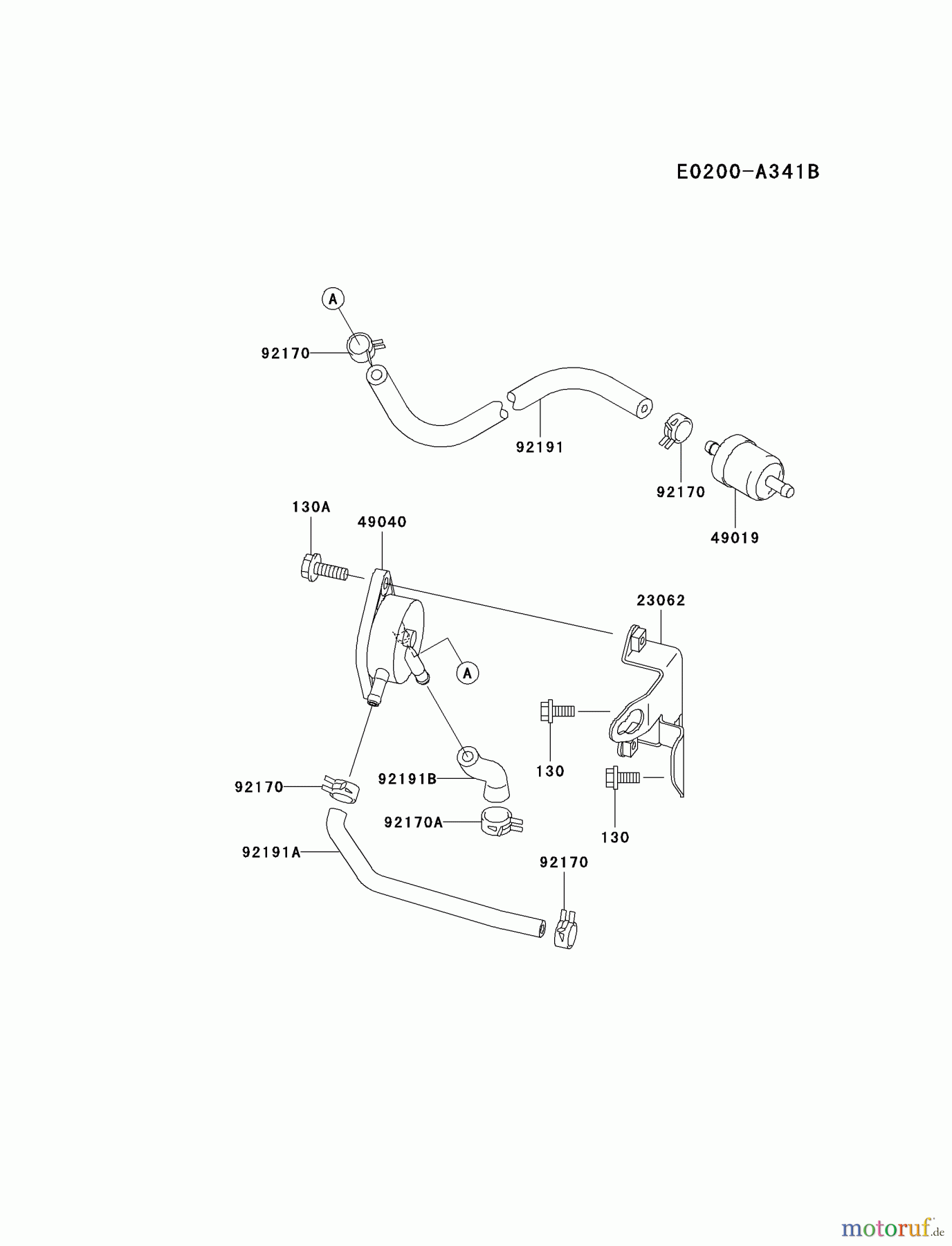  Kawasaki Motoren Motoren Vertikal FA210V - AS02 bis FH641V - DS24 FH641V-DS15 - Kawasaki FH641V 4-Stroke Engine FUEL-TANK/FUEL-VALVE