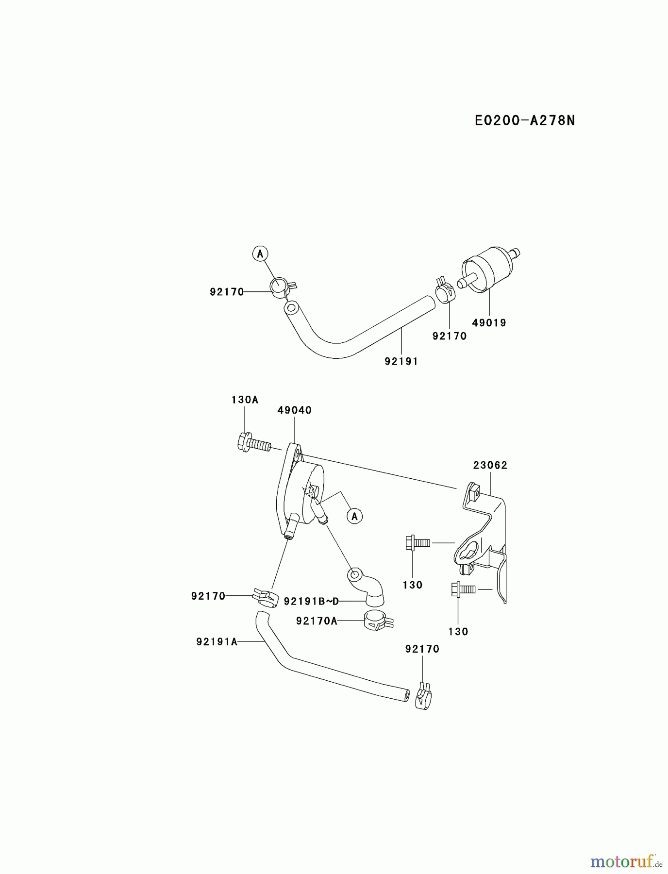  Kawasaki Motoren Motoren Vertikal FA210V - AS02 bis FH641V - DS24 FH641V-BS18 - Kawasaki FH641V 4-Stroke Engine FUEL-TANK/FUEL-VALVE