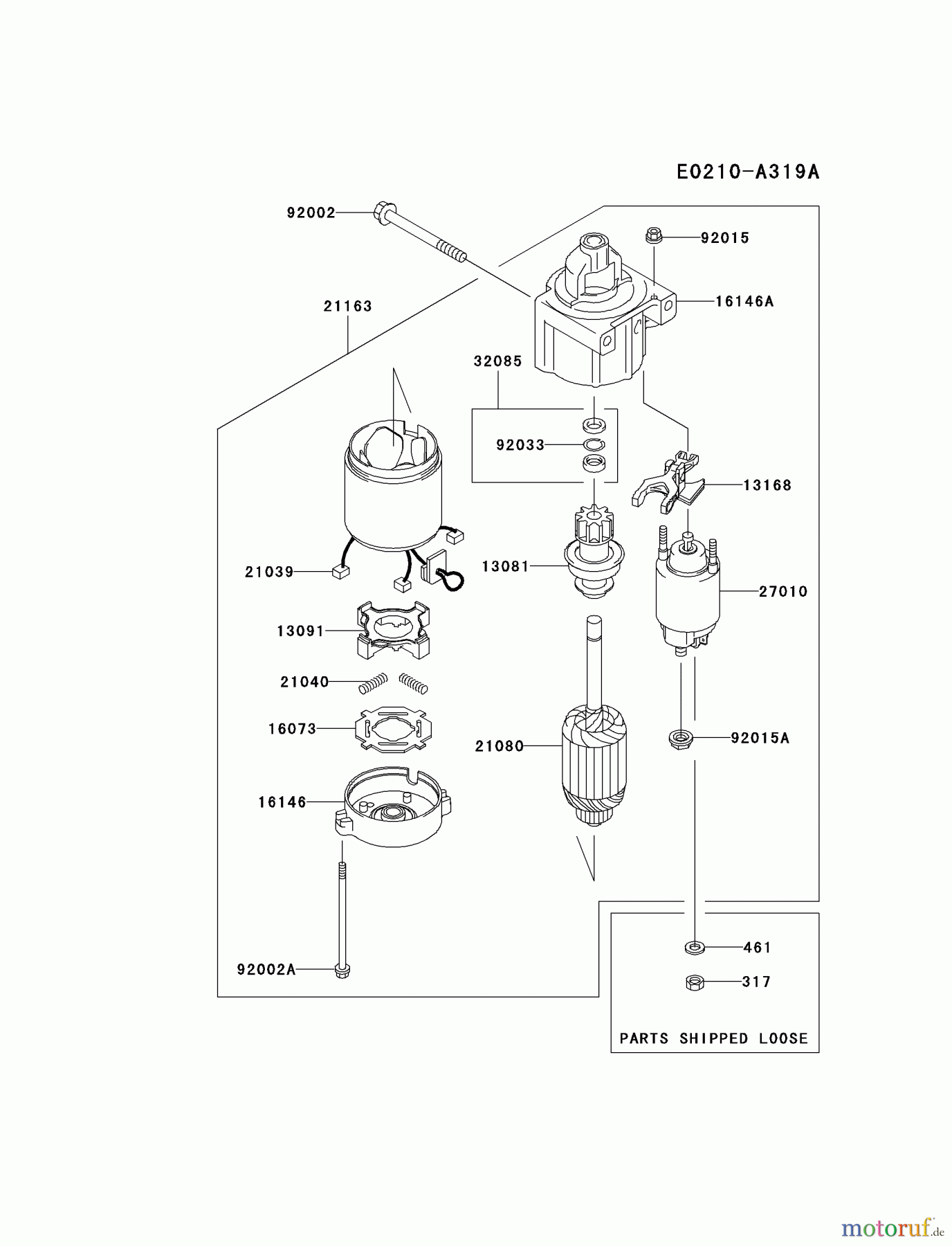  Kawasaki Motoren Motoren Vertikal FH641V - DS25 bis FS481V - BS13 FH680V-AS32 - Kawasaki FH680V 4-Stroke Engine STARTER