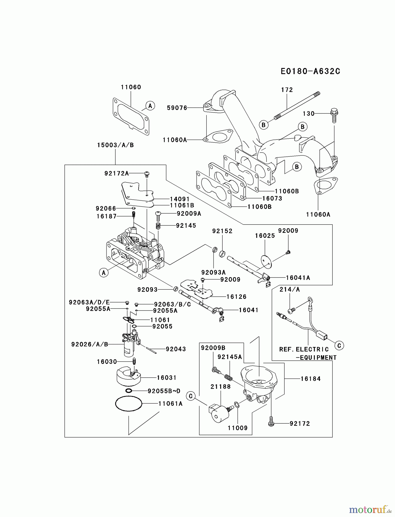  Kawasaki Motoren Motoren Vertikal FA210V - AS02 bis FH641V - DS24 FH641V-DS15 - Kawasaki FH641V 4-Stroke Engine CARBURETOR #2