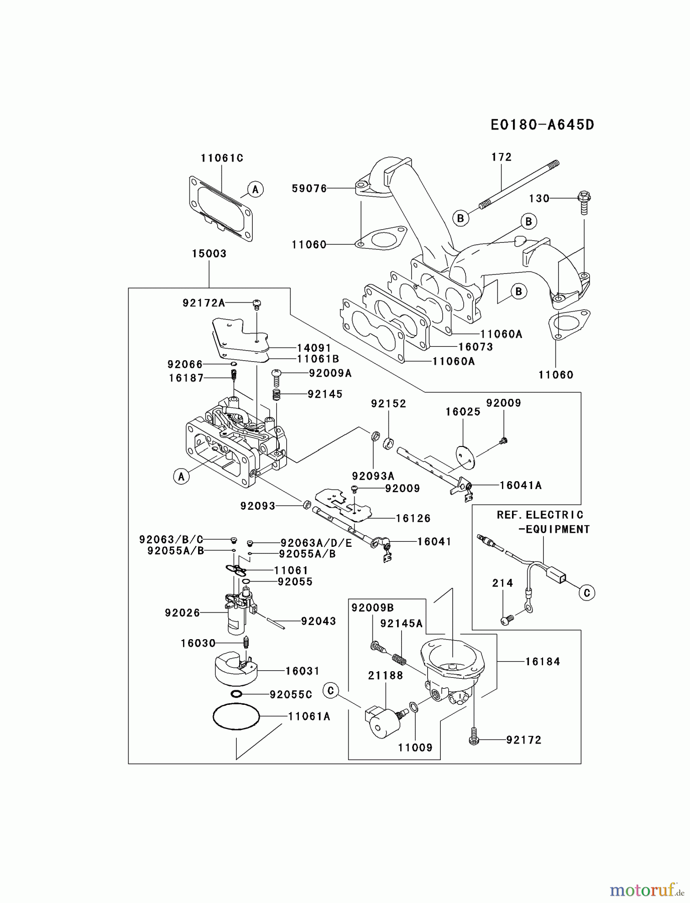  Kawasaki Motoren Motoren Vertikal FA210V - AS02 bis FH641V - DS24 FH641V-DS17 - Kawasaki FH641V 4-Stroke Engine CARBURETOR #2