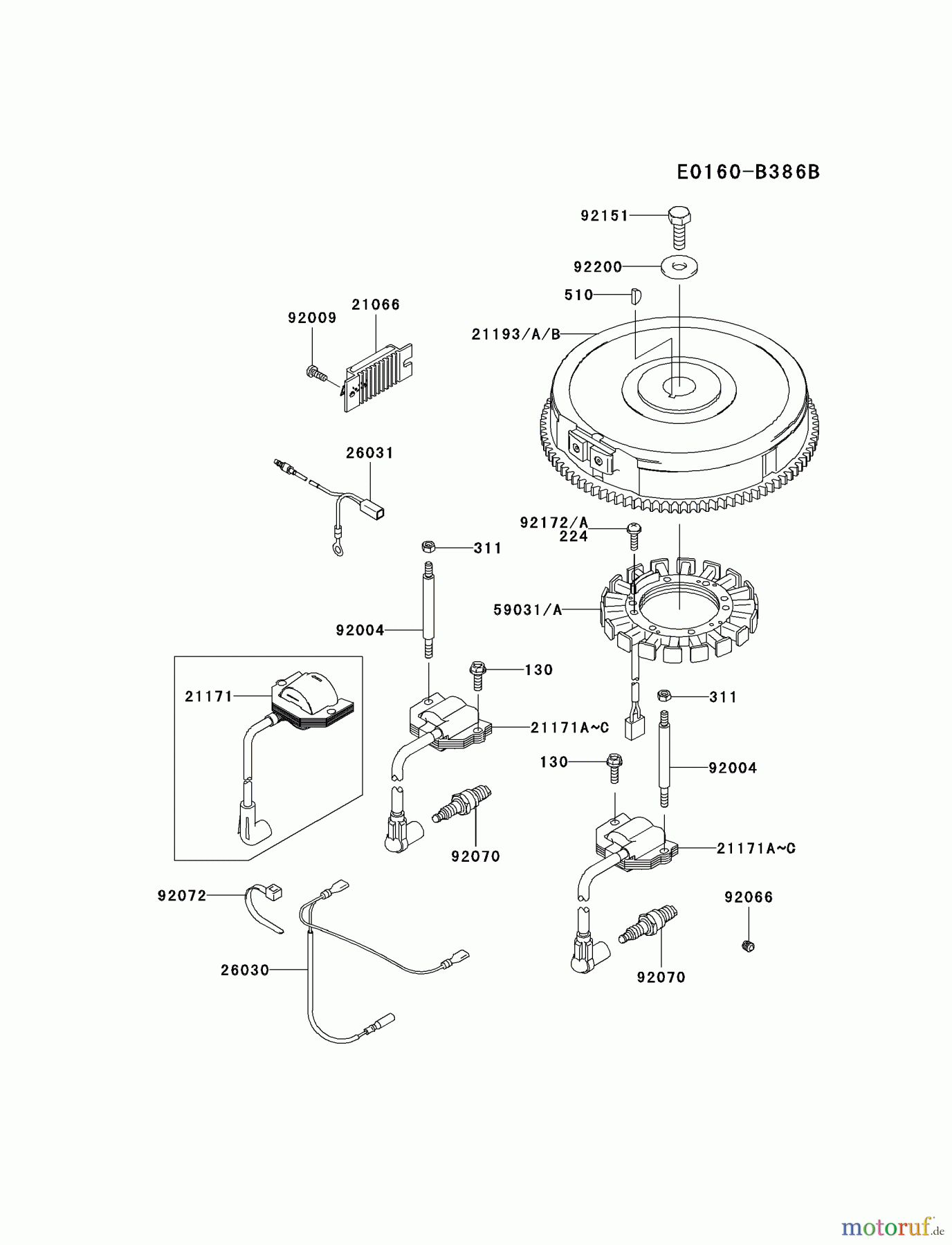  Kawasaki Motoren Motoren Vertikal FH641V - DS25 bis FS481V - BS13 FH641V-DS28 - Kawasaki FH641V 4-Stroke Engine ELECTRIC-EQUIPMENT