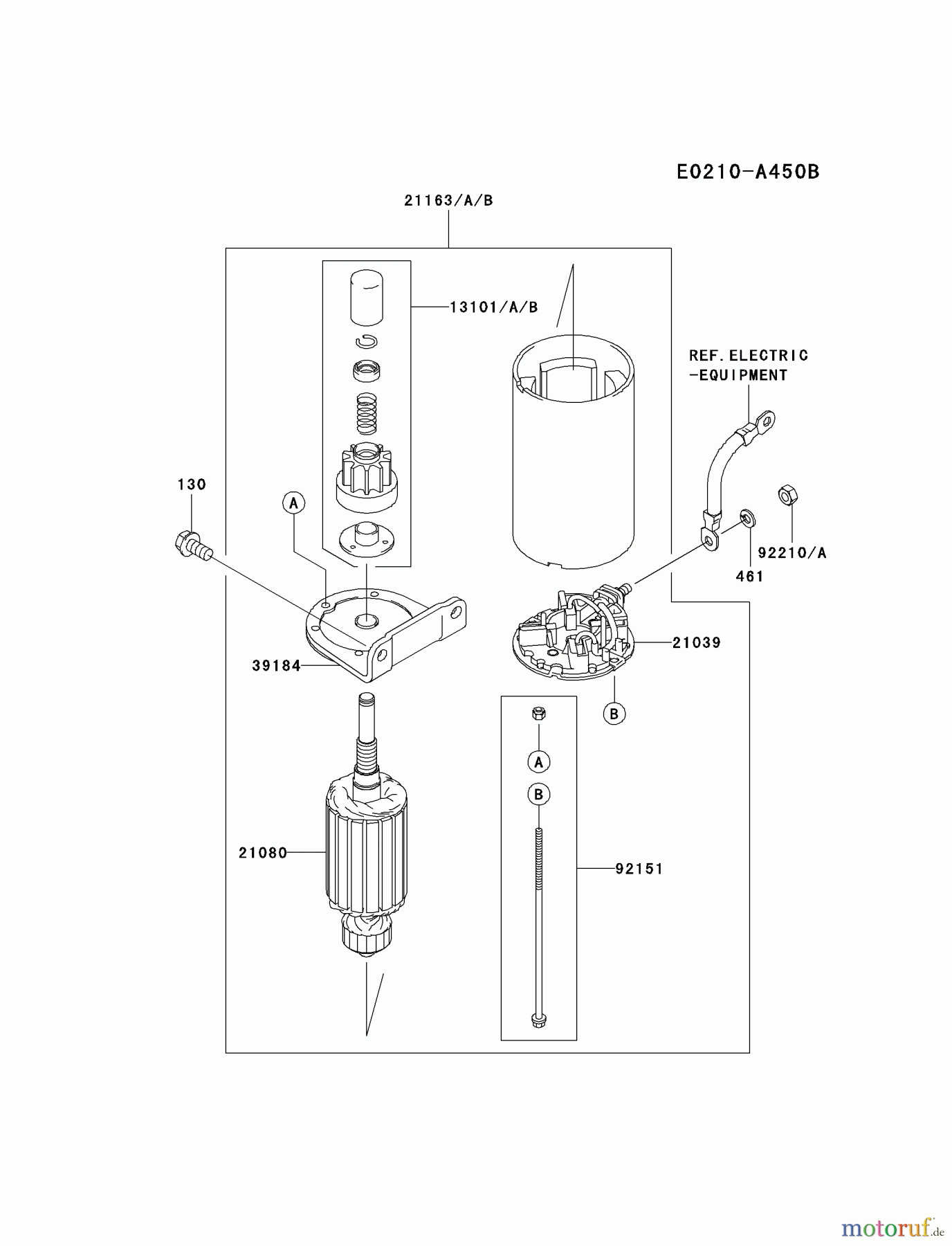  Kawasaki Motoren Motoren Vertikal FH641V - DS25 bis FS481V - BS13 FH680V-AS39 - Kawasaki FH680V 4-Stroke Engine STARTER(~FH680-C00797)