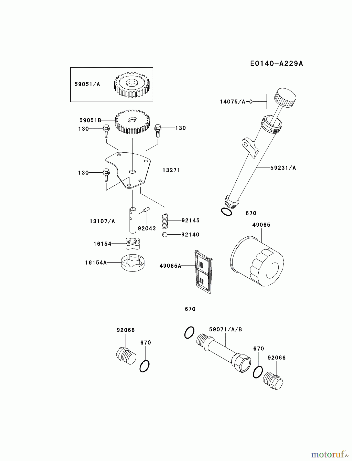  Kawasaki Motoren Motoren Vertikal FH641V - DS25 bis FS481V - BS13 FH680V-BS05 - Kawasaki FH680V 4-Stroke Engine LUBRICATION-EQUIPMENT