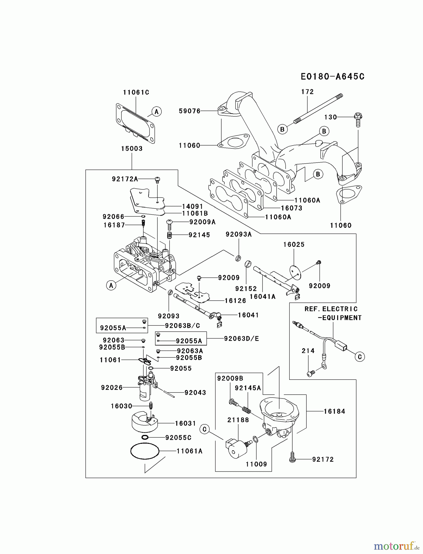  Kawasaki Motoren Motoren Vertikal FH641V - DS25 bis FS481V - BS13 FH680V-DS25 - Kawasaki FH680V 4-Stroke Engine CARBURETOR #2