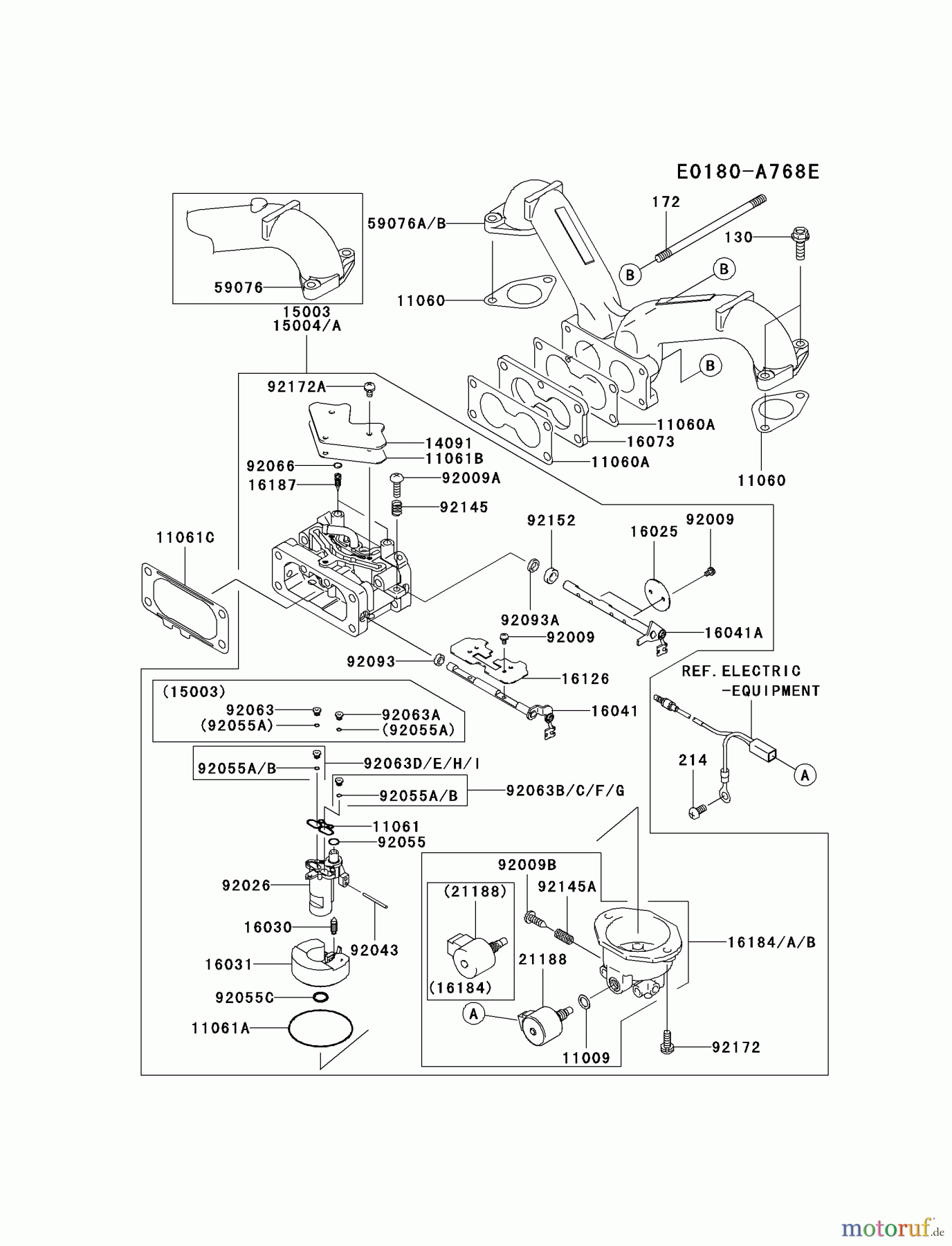  Kawasaki Motoren Motoren Vertikal FH641V - DS25 bis FS481V - BS13 FH680V-ES29 - Kawasaki FH680V 4-Stroke Engine CARBURETOR #2