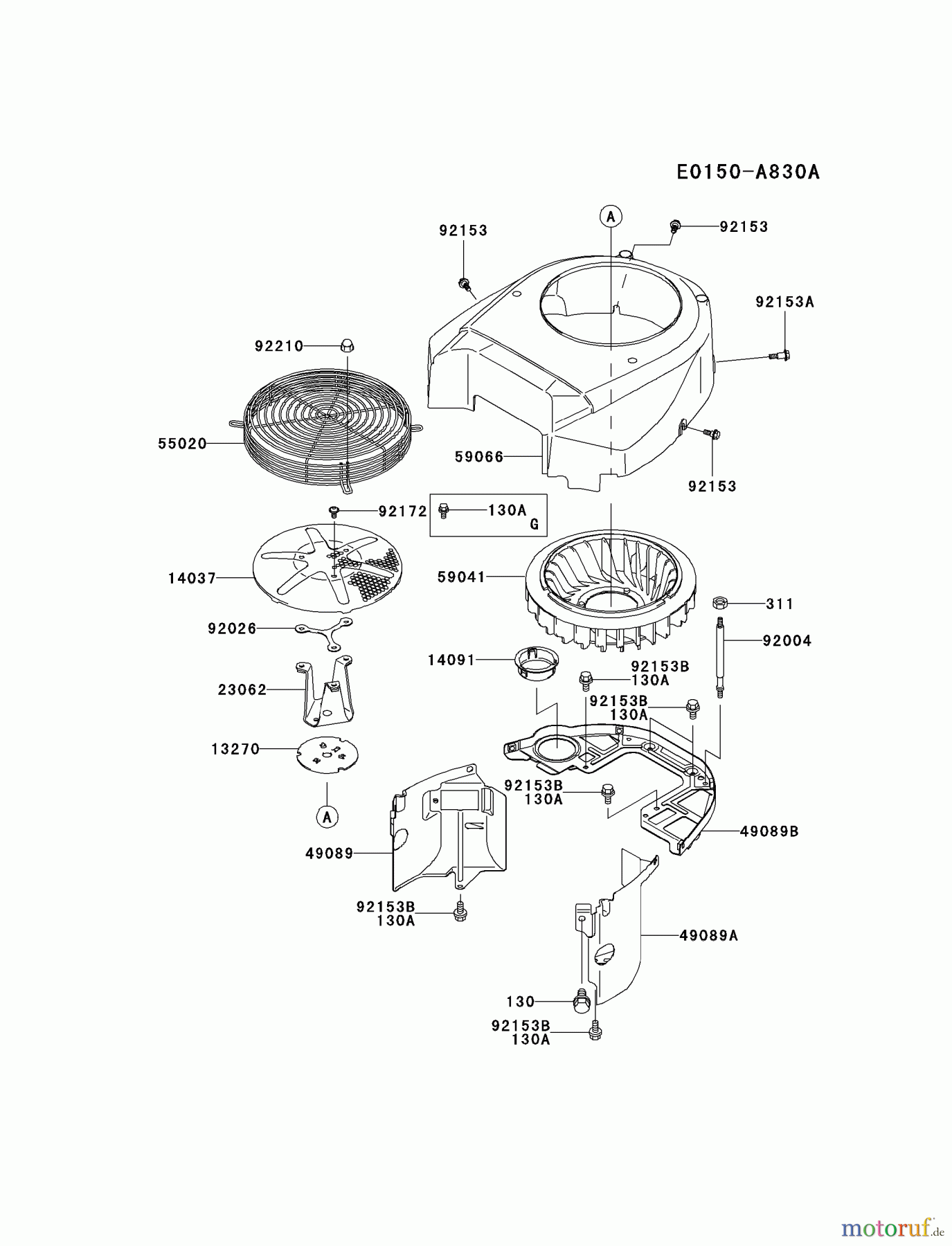  Kawasaki Motoren Motoren Vertikal FH641V - DS25 bis FS481V - BS13 FH680V-GS07 - Kawasaki FH680V 4-Stroke Engine COOLING-EQUIPMENT