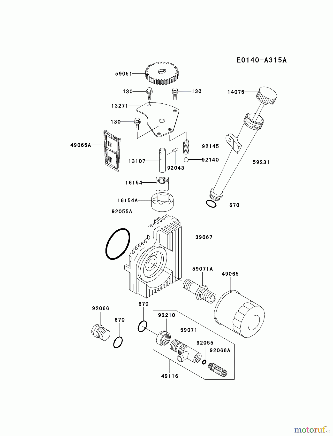  Kawasaki Motoren Motoren Vertikal FH641V - DS25 bis FS481V - BS13 FH721V-BS22 - Kawasaki FH721V 4-Stroke Engine LUBRICATION-EQUIPMENT