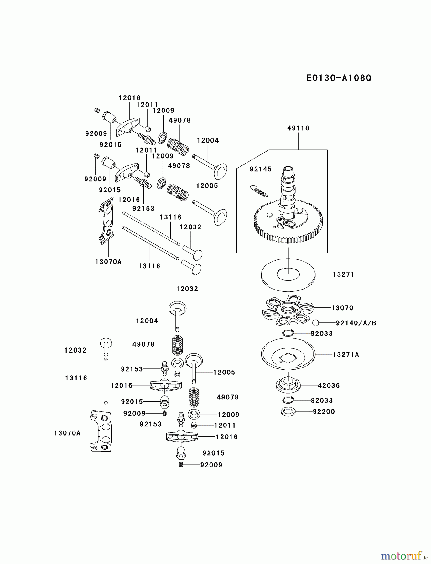  Kawasaki Motoren Motoren Vertikal FH641V - DS25 bis FS481V - BS13 FH721V-AS35 - Kawasaki FH721V 4-Stroke Engine VALVE/CAMSHAFT