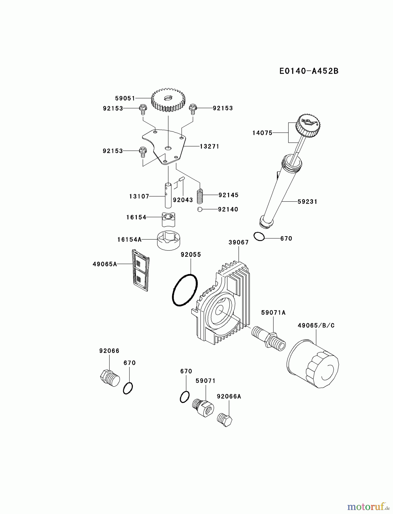  Kawasaki Motoren Motoren Vertikal FH641V - DS25 bis FS481V - BS13 FH721V-AS40 - Kawasaki FH721V 4-Stroke Engine LUBRICATION-EQUIPMENT