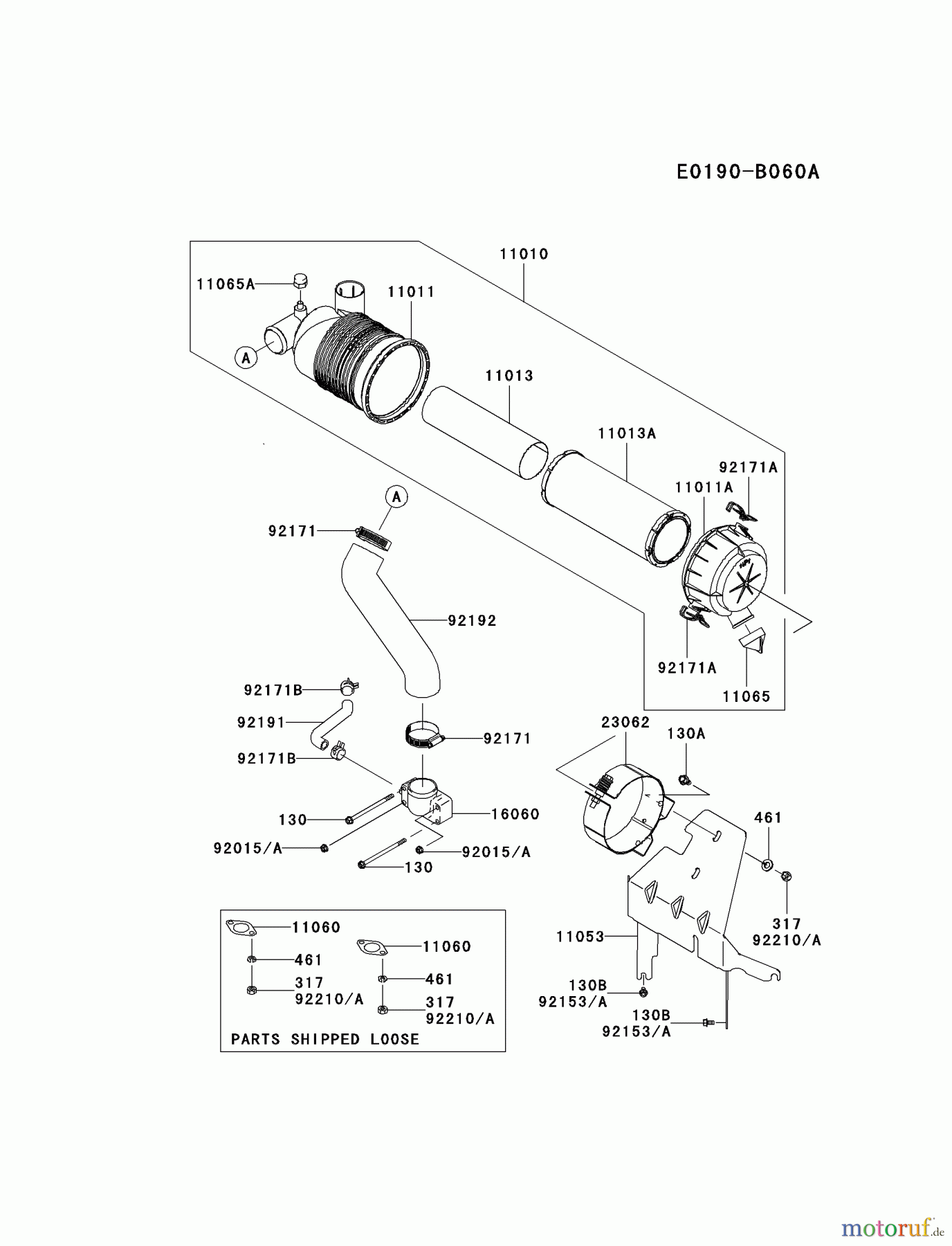  Kawasaki Motoren Motoren Vertikal FH641V - DS25 bis FS481V - BS13 FH721V-HS21 - Kawasaki FH721V 4-Stroke Engine AIR-FILTER/MUFFLER