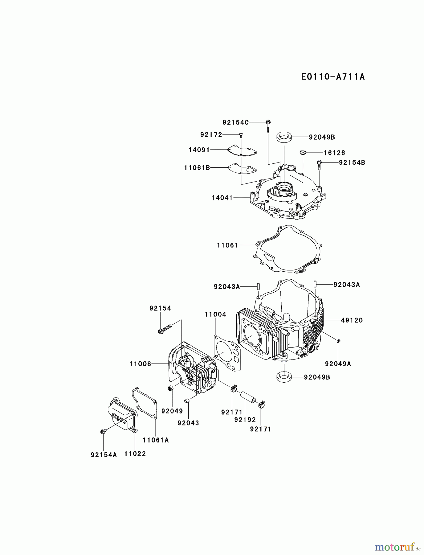  Kawasaki Motoren Motoren Vertikal FH641V - DS25 bis FS481V - BS13 FJ180V-AM01 - Kawasaki FJ180V 4-Stroke Engine CYLINDER/CRANKCASE