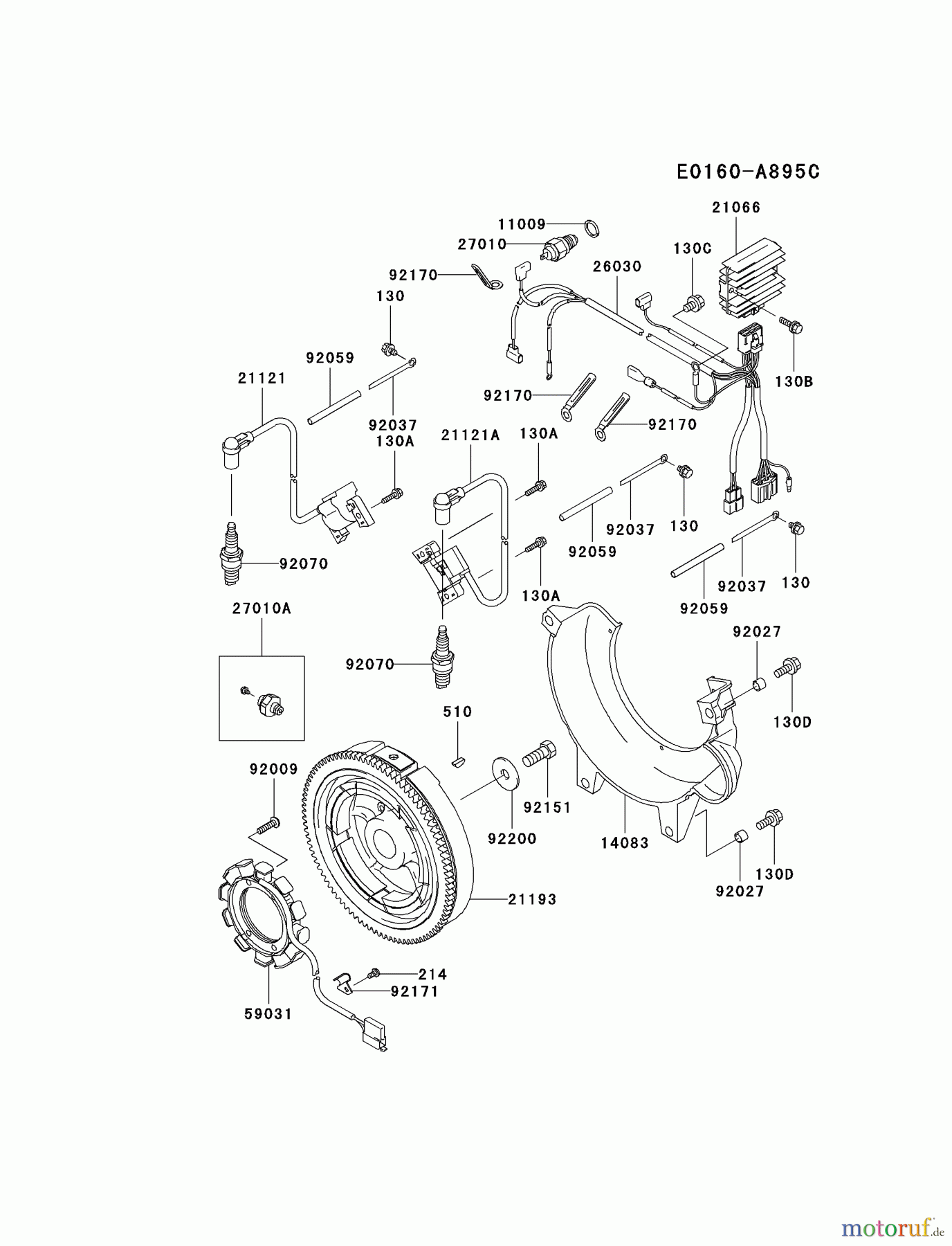  Kawasaki Motoren Motoren, Horizontal FD750D-BS01 - Kawasaki FD750D 4-Stroke Engine ELECTRIC-EQUIPMENT