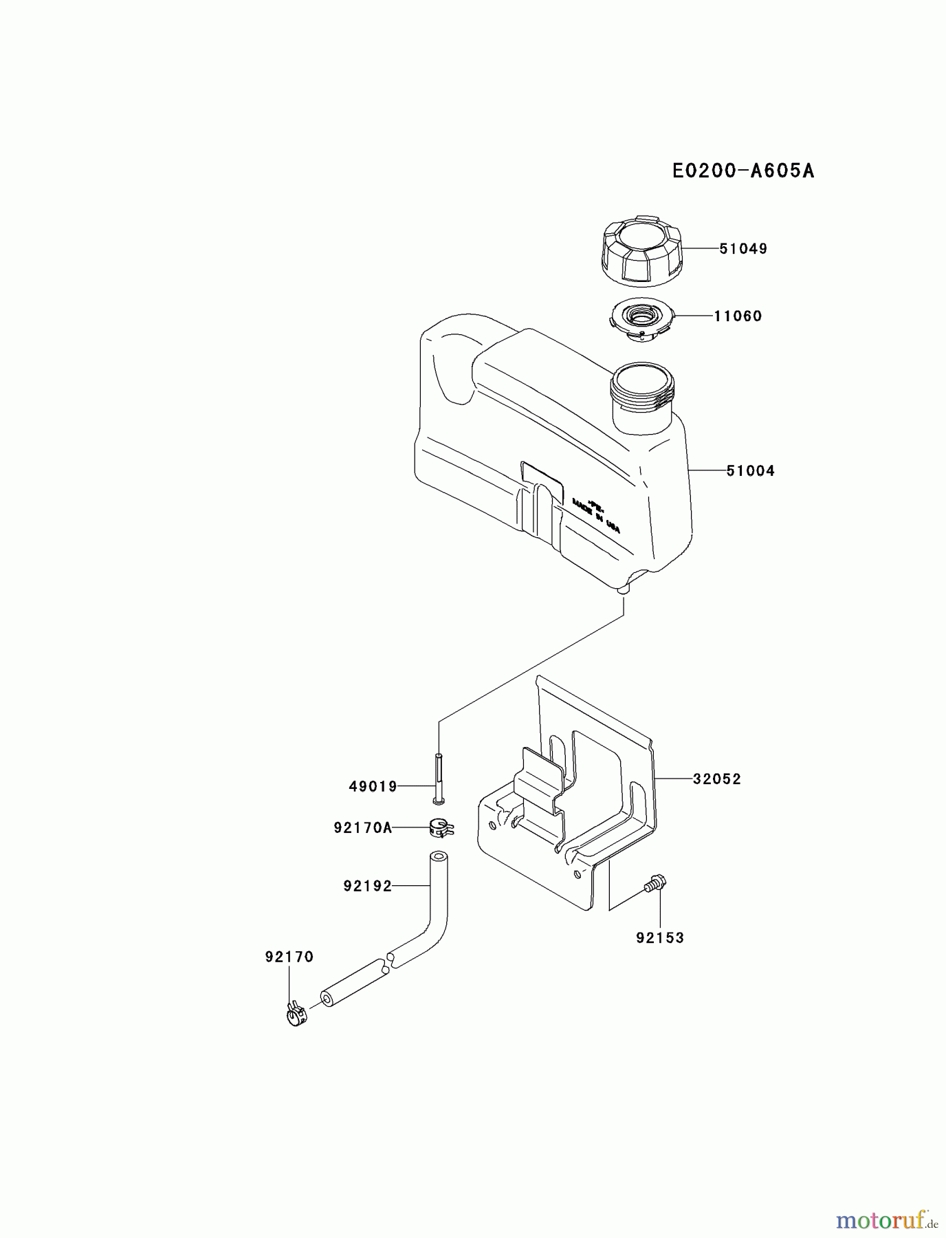  Kawasaki Motoren Motoren Vertikal FH641V - DS25 bis FS481V - BS13 FJ180V-AS28 - Kawasaki FJ180V 4-Stroke Engine FUEL-TANK/FUEL-VALVE