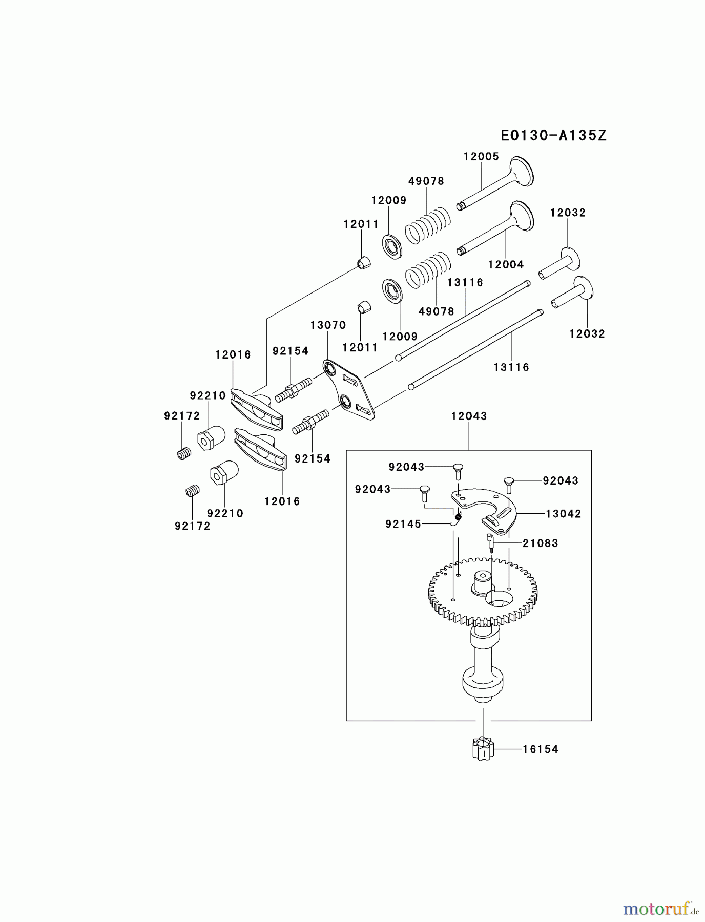  Kawasaki Motoren Motoren Vertikal FH641V - DS25 bis FS481V - BS13 FJ180V-BM09 - Kawasaki FJ180V 4-Stroke Engine VALVE/CAMSHAFT