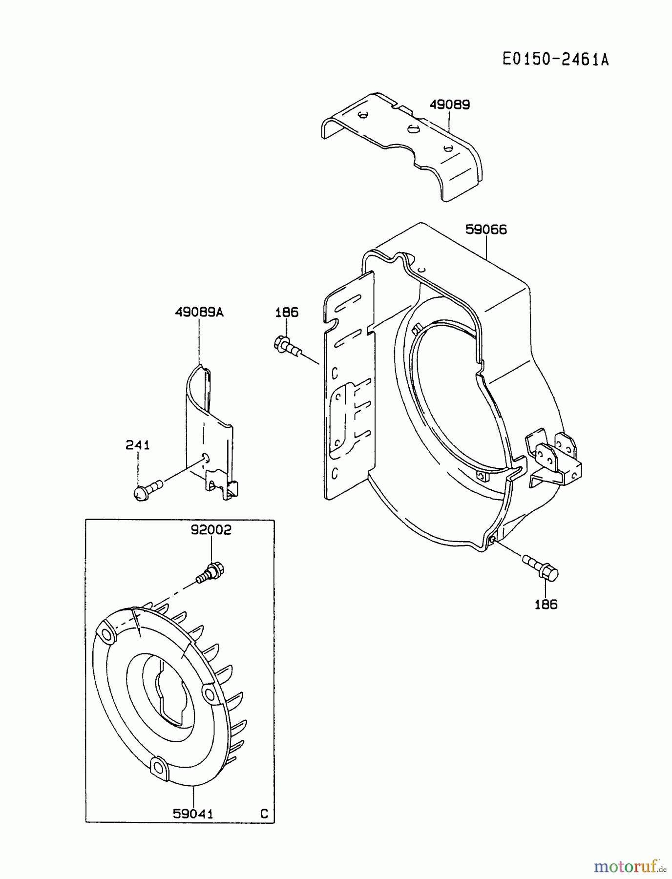  Kawasaki Motoren Motoren, Horizontal FA130D-CS20 - Kawasaki FA130D 4-Stroke Engine COOLING-EQUIPMENT