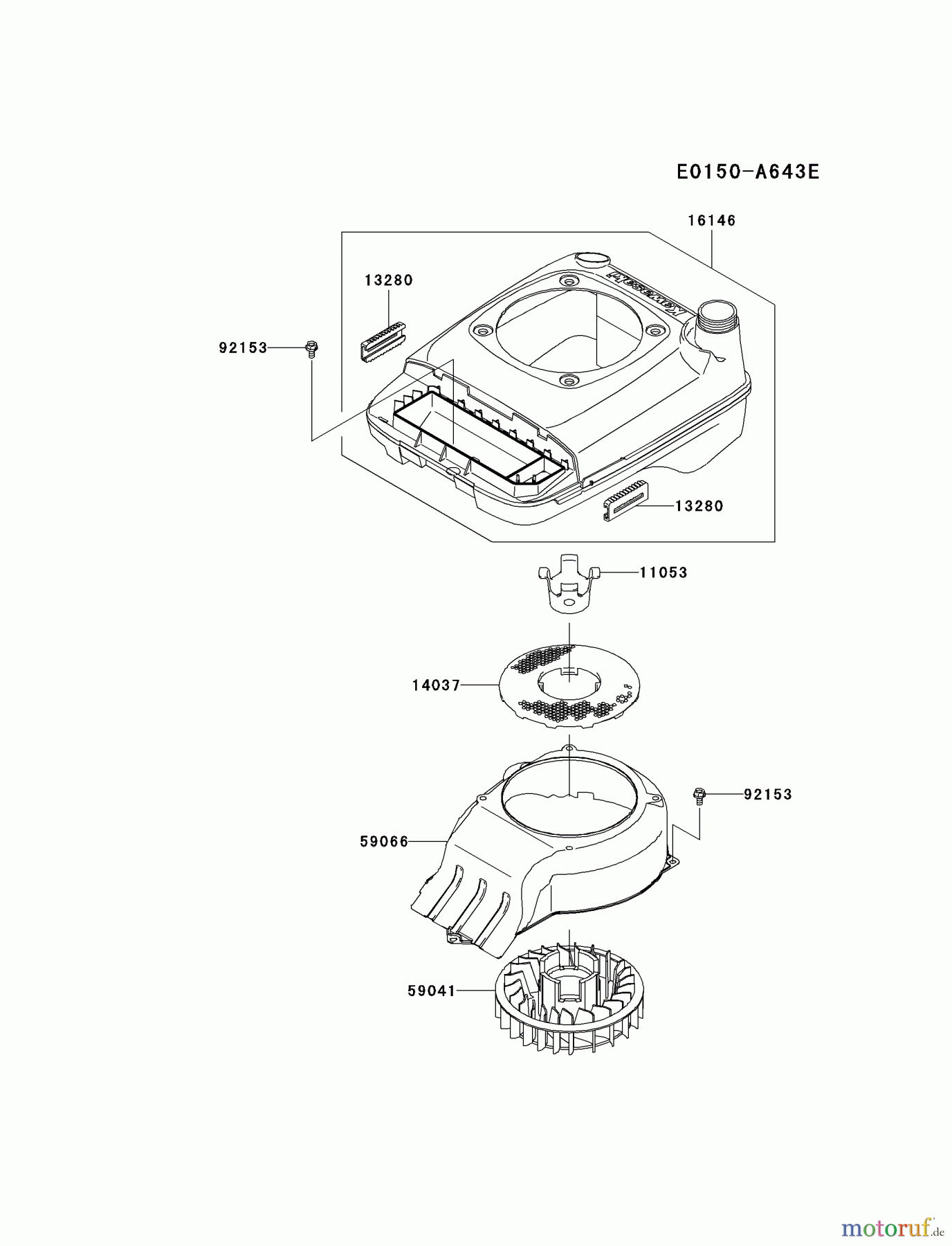  Kawasaki Motoren Motoren Vertikal FH641V - DS25 bis FS481V - BS13 FJ180V-BS01 - Kawasaki FJ180V 4-Stroke Engine COOLING-EQUIPMENT