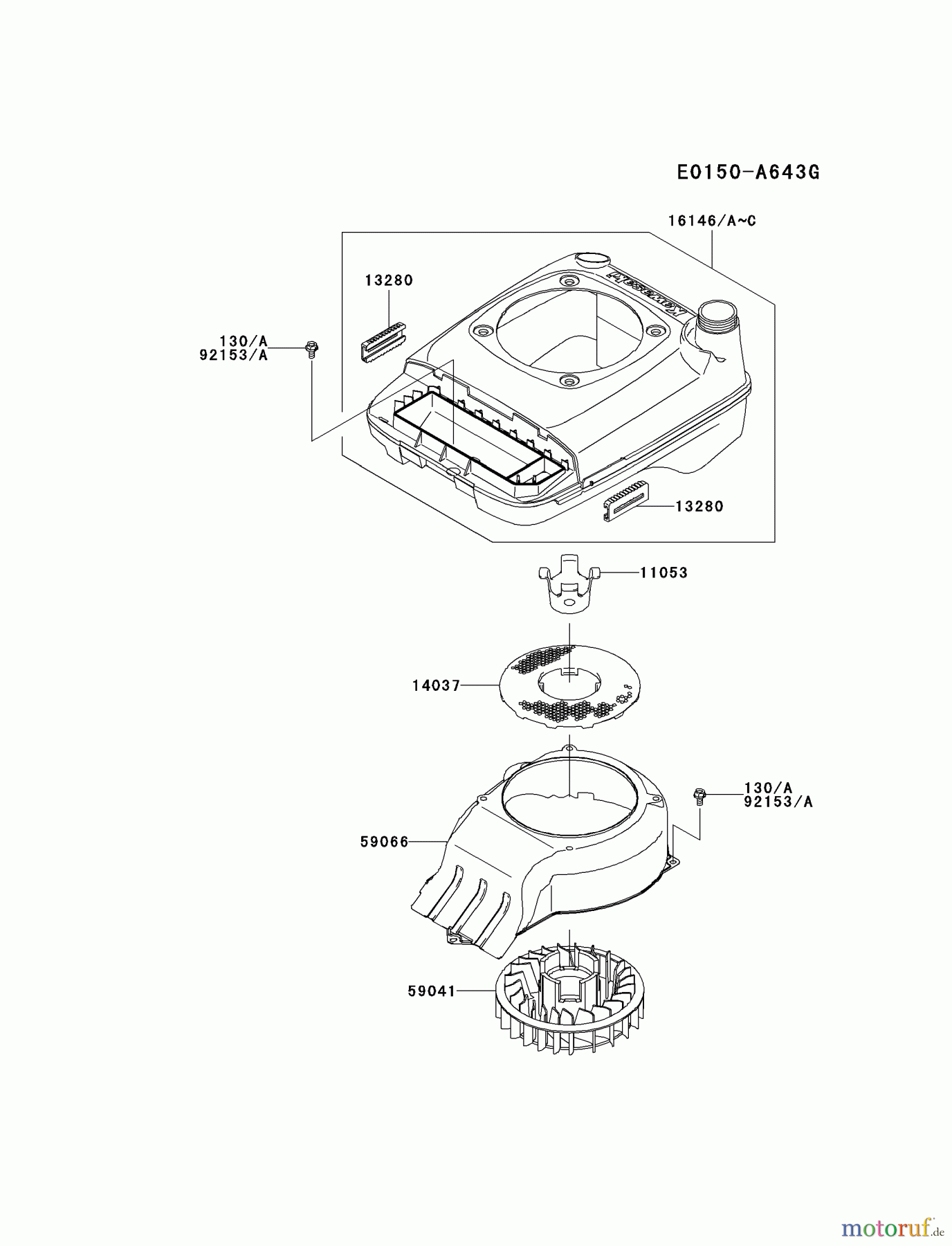  Kawasaki Motoren Motoren Vertikal FH641V - DS25 bis FS481V - BS13 FJ180V-AS13 - Kawasaki FJ180V 4-Stroke Engine COOLING-EQUIPMENT