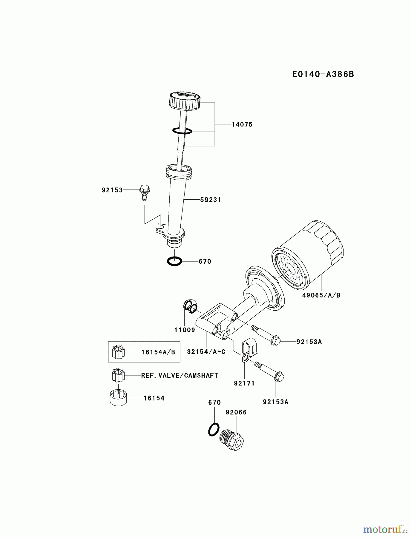  Kawasaki Motoren Motoren Vertikal FH641V - DS25 bis FS481V - BS13 FJ180V-DS13 - Kawasaki FJ180V 4-Stroke Engine LUBRICATION-EQUIPMENT