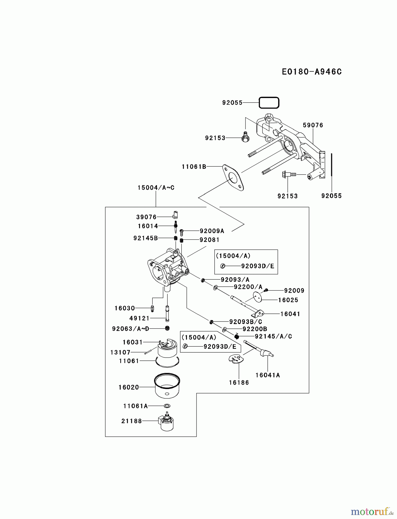  Kawasaki Motoren Motoren Vertikal FH641V - DS25 bis FS481V - BS13 FR541V-AS04 - Kawasaki FR541V 4-Stroke Engine CARBURETOR #1