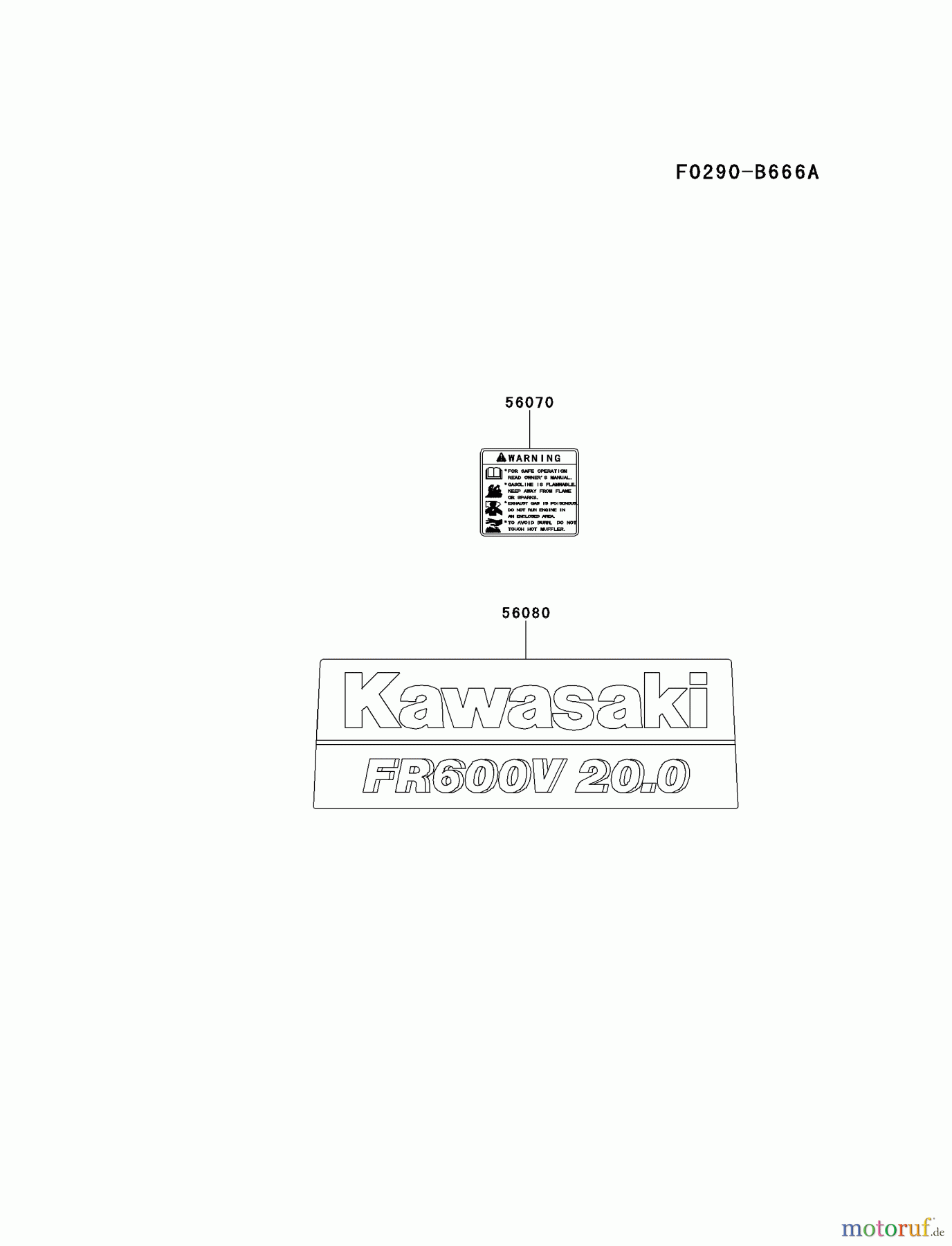  Kawasaki Motoren Motoren Vertikal FH641V - DS25 bis FS481V - BS13 FR600V-AS00 - Kawasaki FR600V 4-Stroke Engine LABEL
