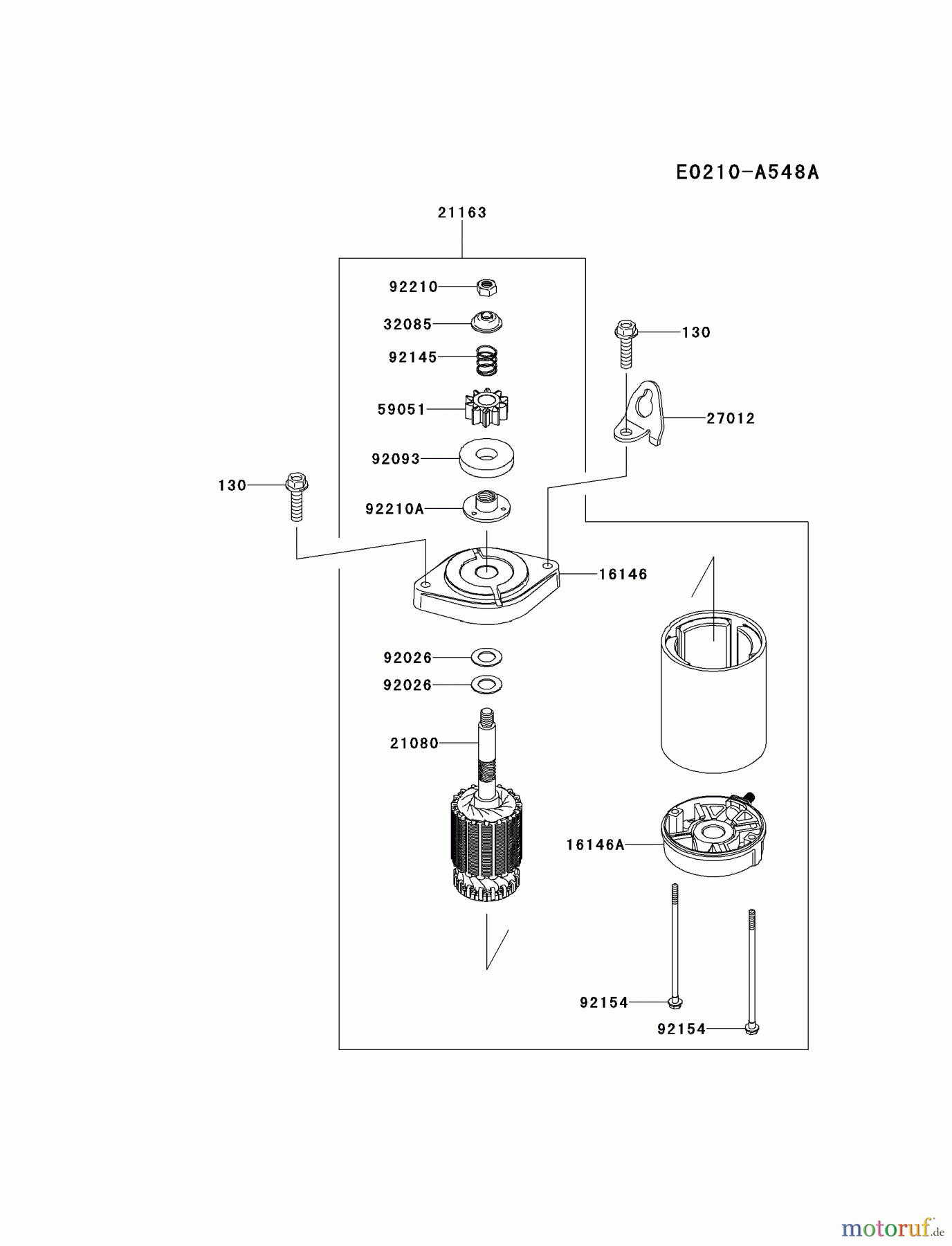  Kawasaki Motoren Motoren Vertikal FH641V - DS25 bis FS481V - BS13 FR600V-AS00 - Kawasaki FR600V 4-Stroke Engine STARTER