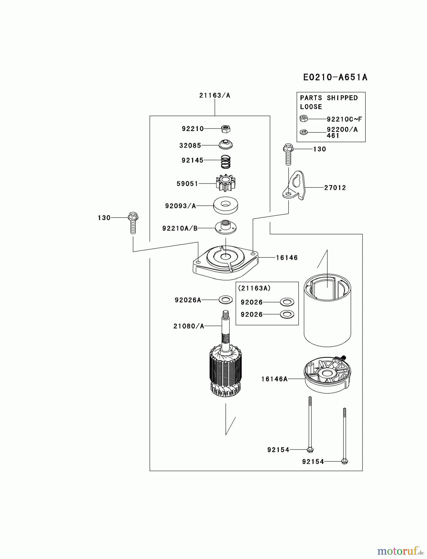  Kawasaki Motoren Motoren Vertikal FH641V - DS25 bis FS481V - BS13 FR600V-AS08 - Kawasaki FR600V 4-Stroke Engine STARTER