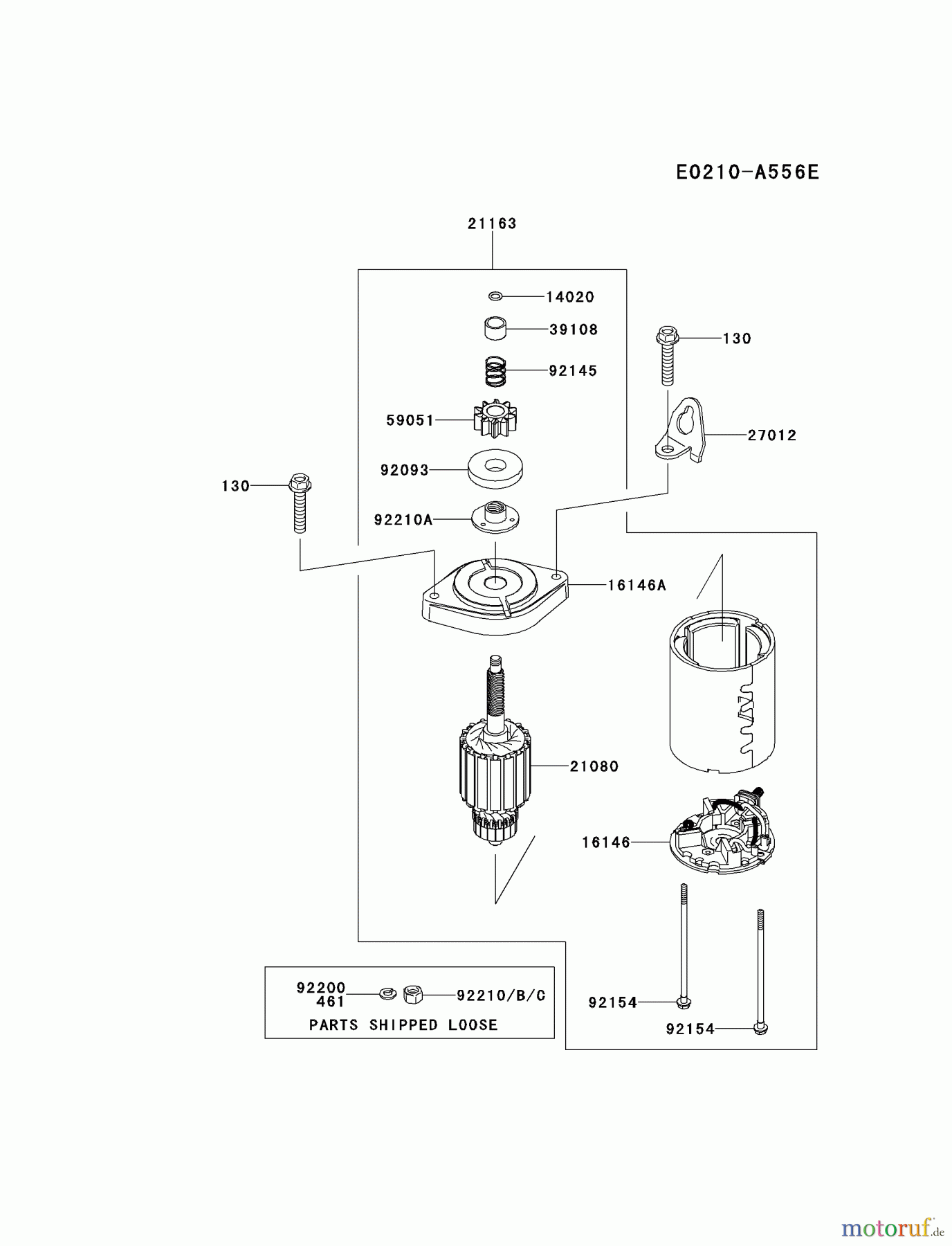  Kawasaki Motoren Motoren Vertikal FH641V - DS25 bis FS481V - BS13 FR651V-BS11 - Kawasaki FR651V 4-Stroke Engine STARTER(?R651VB39844)