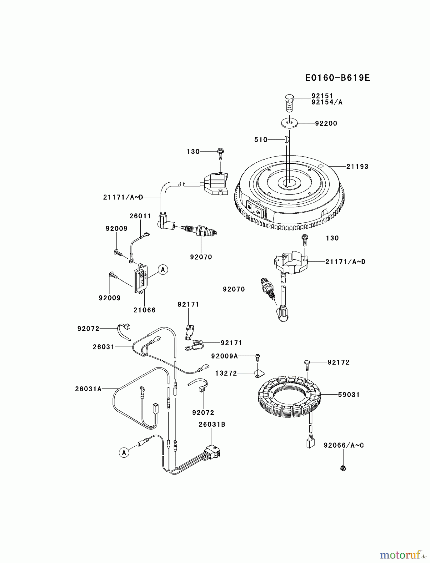  Kawasaki Motoren Motoren Vertikal FH641V - DS25 bis FS481V - BS13 FR651V-AS05 - Kawasaki FR651V 4-Stroke Engine ELECTRIC-EQUIPMENT