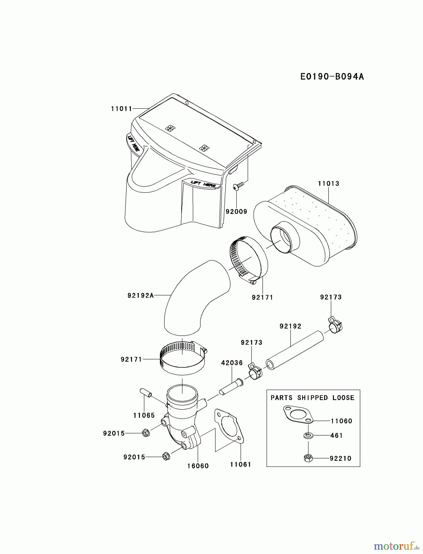  Kawasaki Motoren Motoren Vertikal FH641V - DS25 bis FS481V - BS13 FR651V-AS05 - Kawasaki FR651V 4-Stroke Engine AIR-FILTER(∼FR651-A16265)