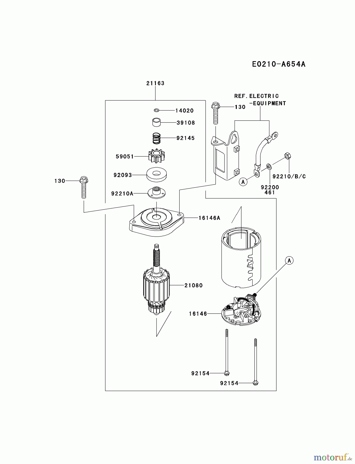  Kawasaki Motoren Motoren Vertikal FH641V - DS25 bis FS481V - BS13 FR651V-AS13 - Kawasaki FR651V 4-Stroke Engine STARTER(?R651VB39844)