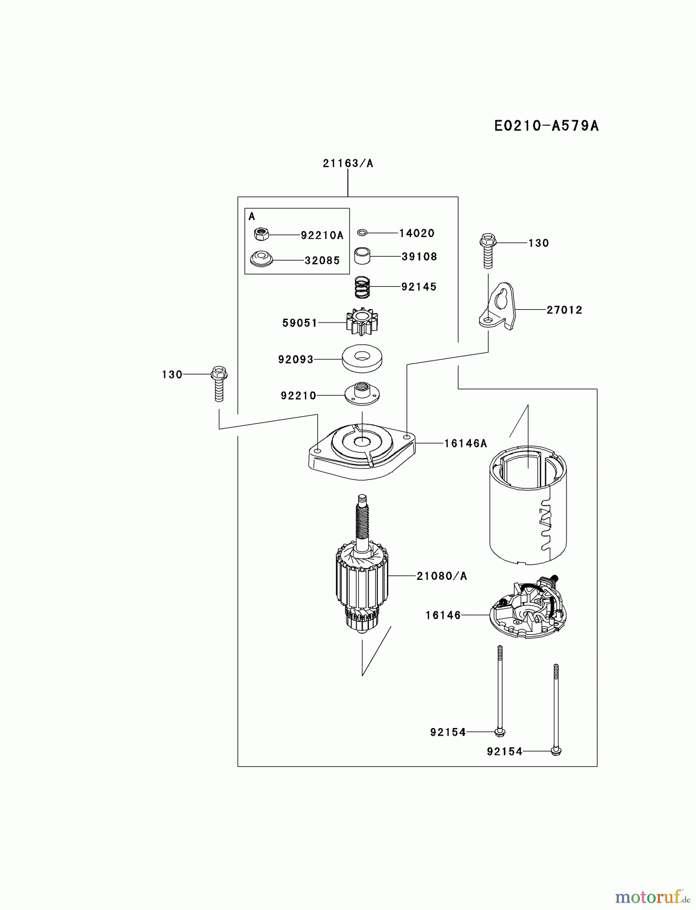  Kawasaki Motoren Motoren Vertikal FH641V - DS25 bis FS481V - BS13 FR651V-BS05 - Kawasaki FR651V 4-Stroke Engine STARTER(∼FR651VB52444)