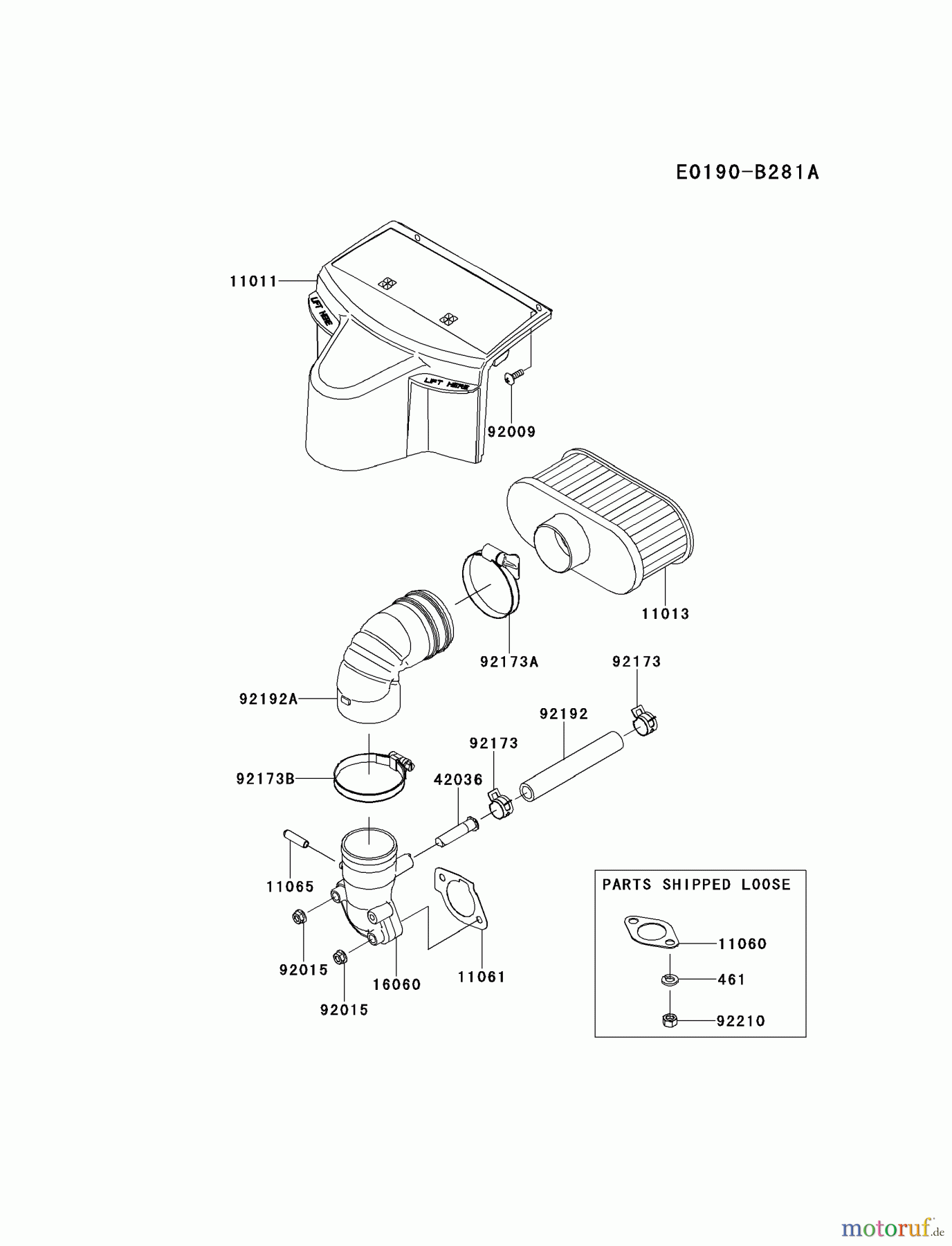  Kawasaki Motoren Motoren Vertikal FH641V - DS25 bis FS481V - BS13 FR691V-BS22 - Kawasaki FR691V 4-Stroke Engine AIR-FILTER/MUFFLER