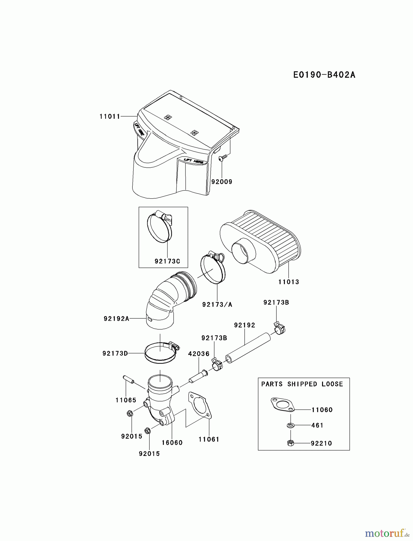  Kawasaki Motoren Motoren Vertikal FH641V - DS25 bis FS481V - BS13 FR691V-CS10 - Kawasaki FR691V 4-Stroke Engine AIR-FILTER/MUFFLER