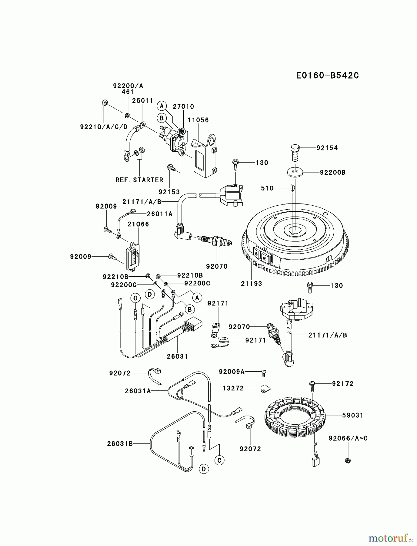  Kawasaki Motoren Motoren Vertikal FH641V - DS25 bis FS481V - BS13 FR691V-CS13 - Kawasaki FR691V 4-Stroke Engine ELECTRIC-EQUIPMENT