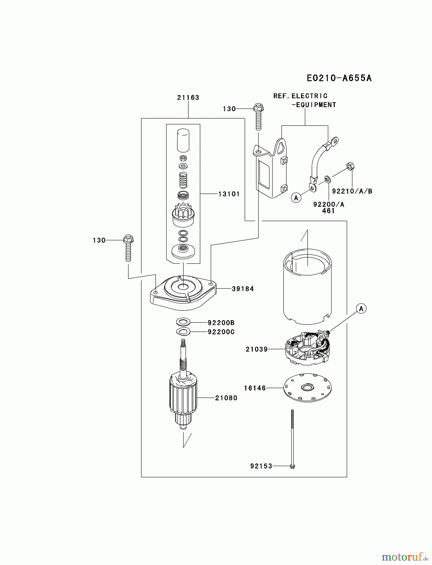  Kawasaki Motoren Motoren Vertikal FH641V - DS25 bis FS481V - BS13 FR651V-BS13 - Kawasaki FR651V 4-Stroke Engine STARTER(FR651VB39845?