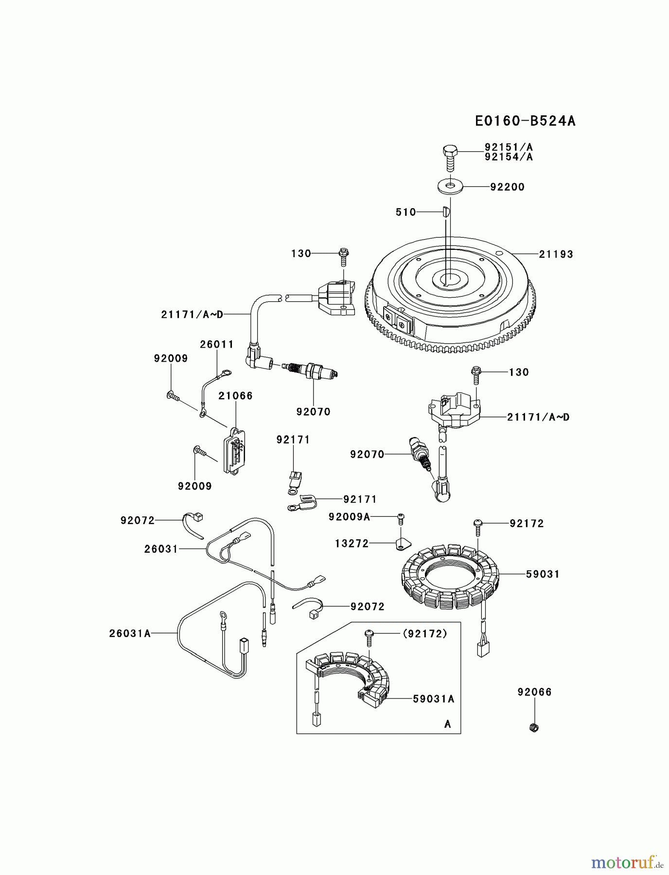  Kawasaki Motoren Motoren Vertikal FH641V - DS25 bis FS481V - BS13 FR651V-AS00 - Kawasaki FR651V 4-Stroke Engine ELECTRIC-EQUIPMENT