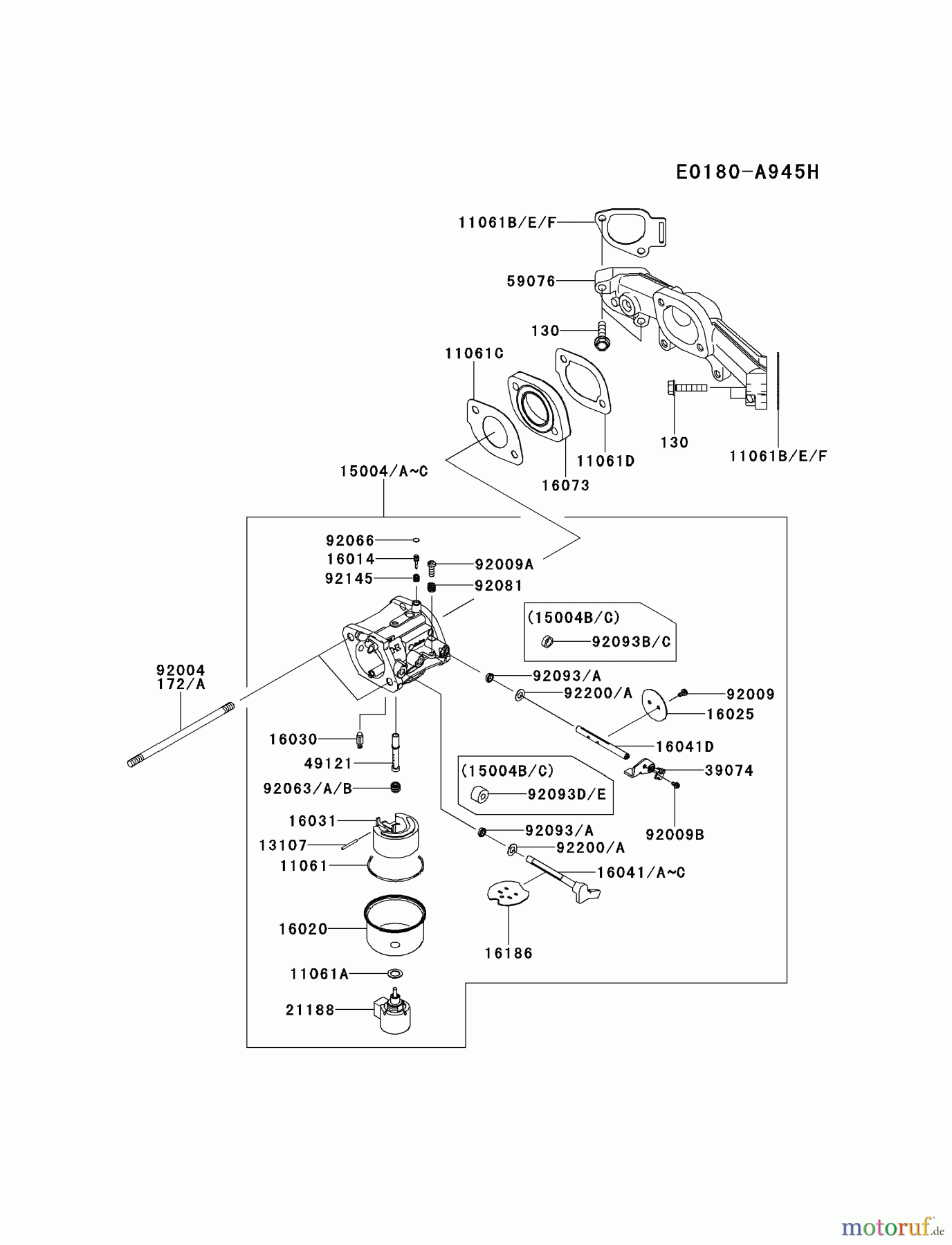  Kawasaki Motoren Motoren Vertikal FH641V - DS25 bis FS481V - BS13 FR651V-AS05 - Kawasaki FR651V 4-Stroke Engine CARBURETOR #2