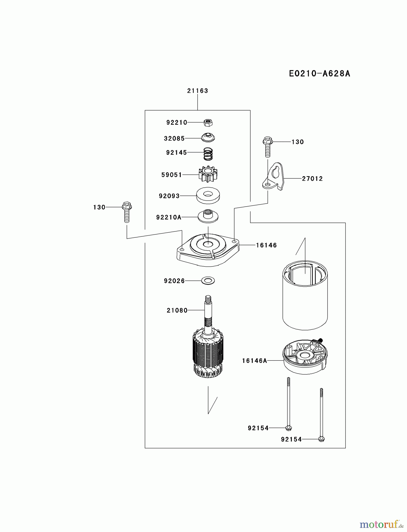  Kawasaki Motoren Motoren Vertikal FH641V - DS25 bis FS481V - BS13 FR600V-AS11 - Kawasaki FR600V 4-Stroke Engine STARTER