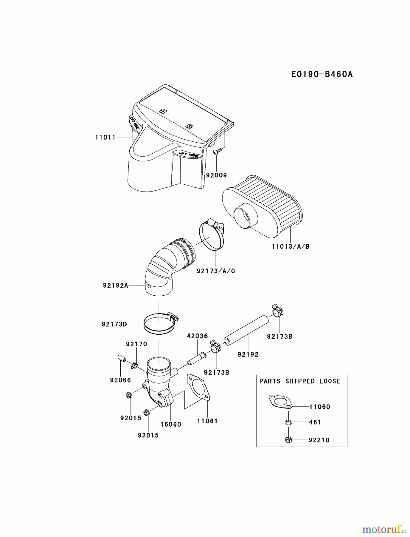  Kawasaki Motoren Motoren Vertikal FH641V - DS25 bis FS481V - BS13 FR651V-AS17 - Kawasaki FR651V 4-Stroke Engine AIR-FILTER/MUFFLER