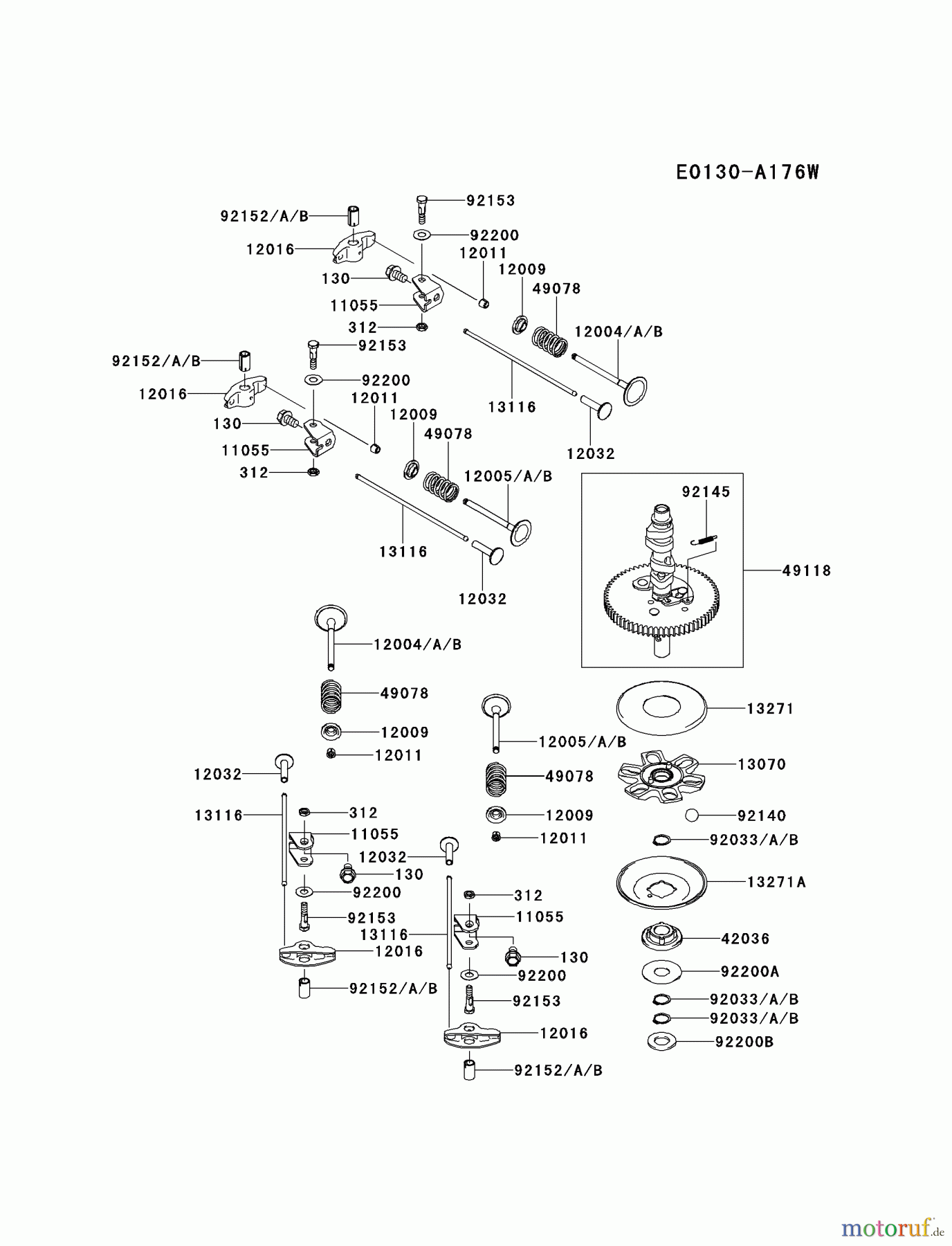  Kawasaki Motoren Motoren Vertikal FH641V - DS25 bis FS481V - BS13 FR730V-AS12 - Kawasaki FR730V 4-Stroke Engine VALVE/CAMSHAFT