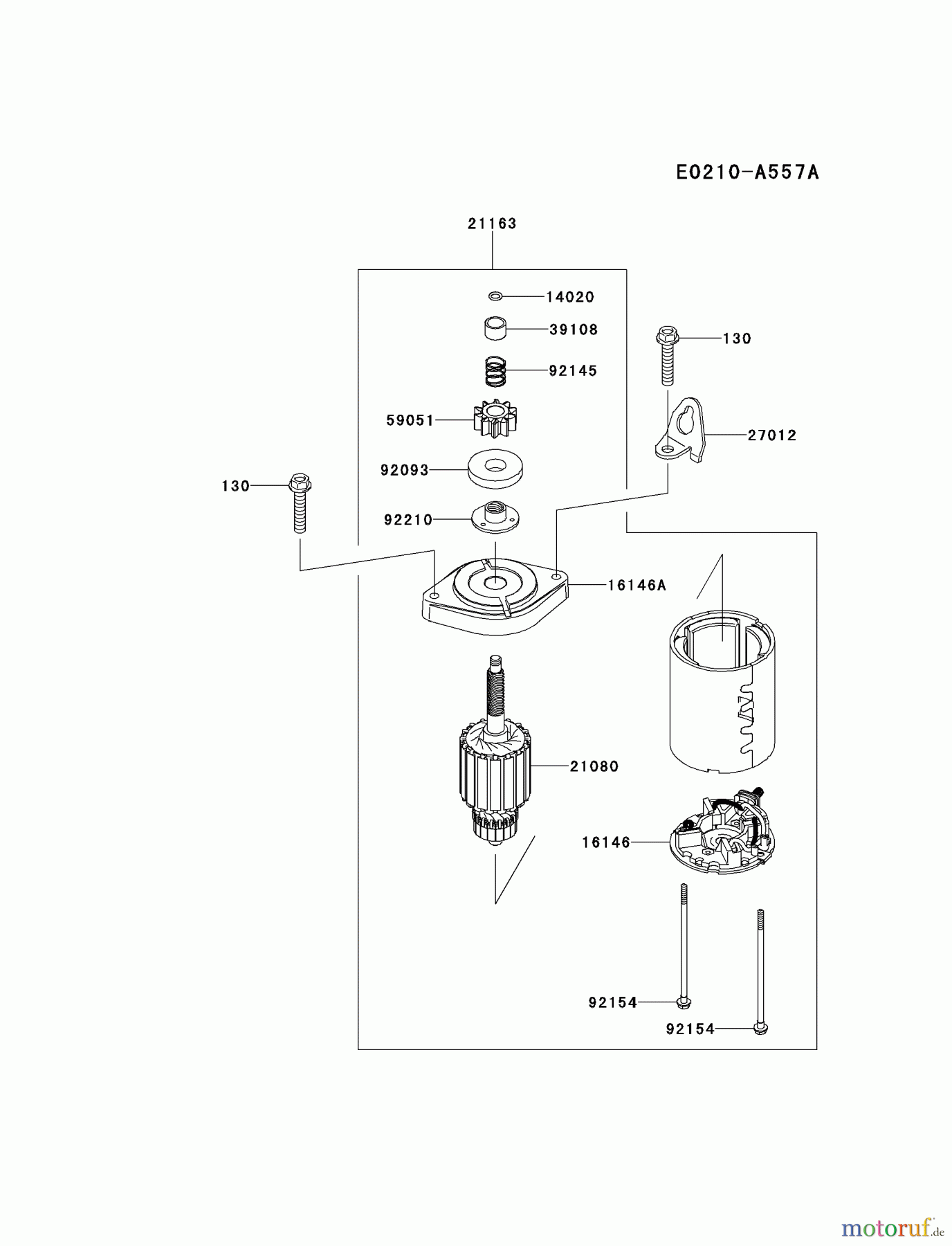  Kawasaki Motoren Motoren Vertikal FH641V - DS25 bis FS481V - BS13 FR651V-AS19 - Kawasaki FR651V 4-Stroke Engine STARTER(AS19)