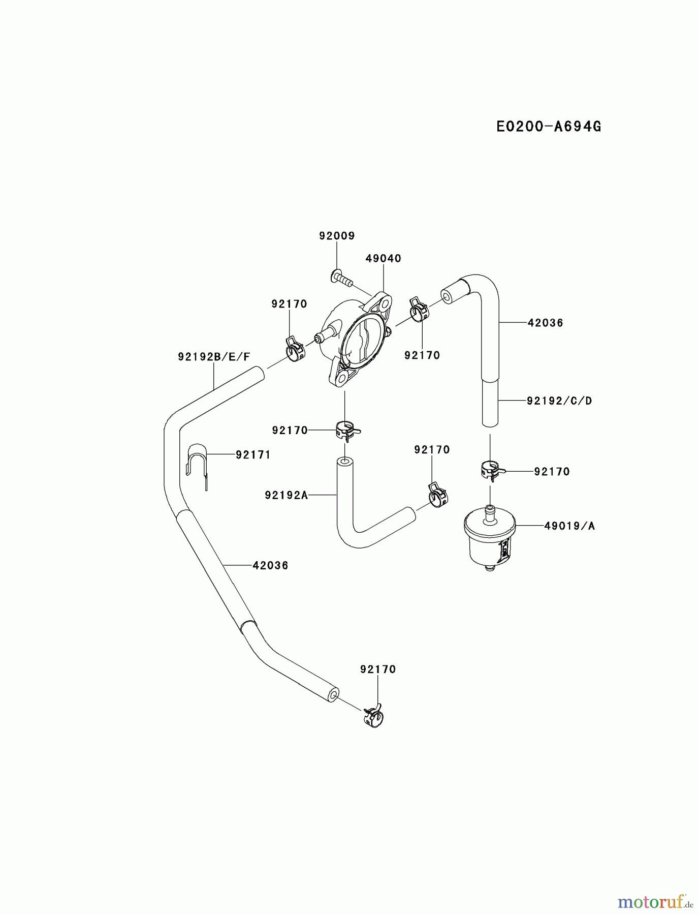  Kawasaki Motoren Motoren Vertikal FH641V - DS25 bis FS481V - BS13 FR691V-AS09 - Kawasaki FR691V 4-Stroke Engine FUEL-TANK/FUEL-VALVE