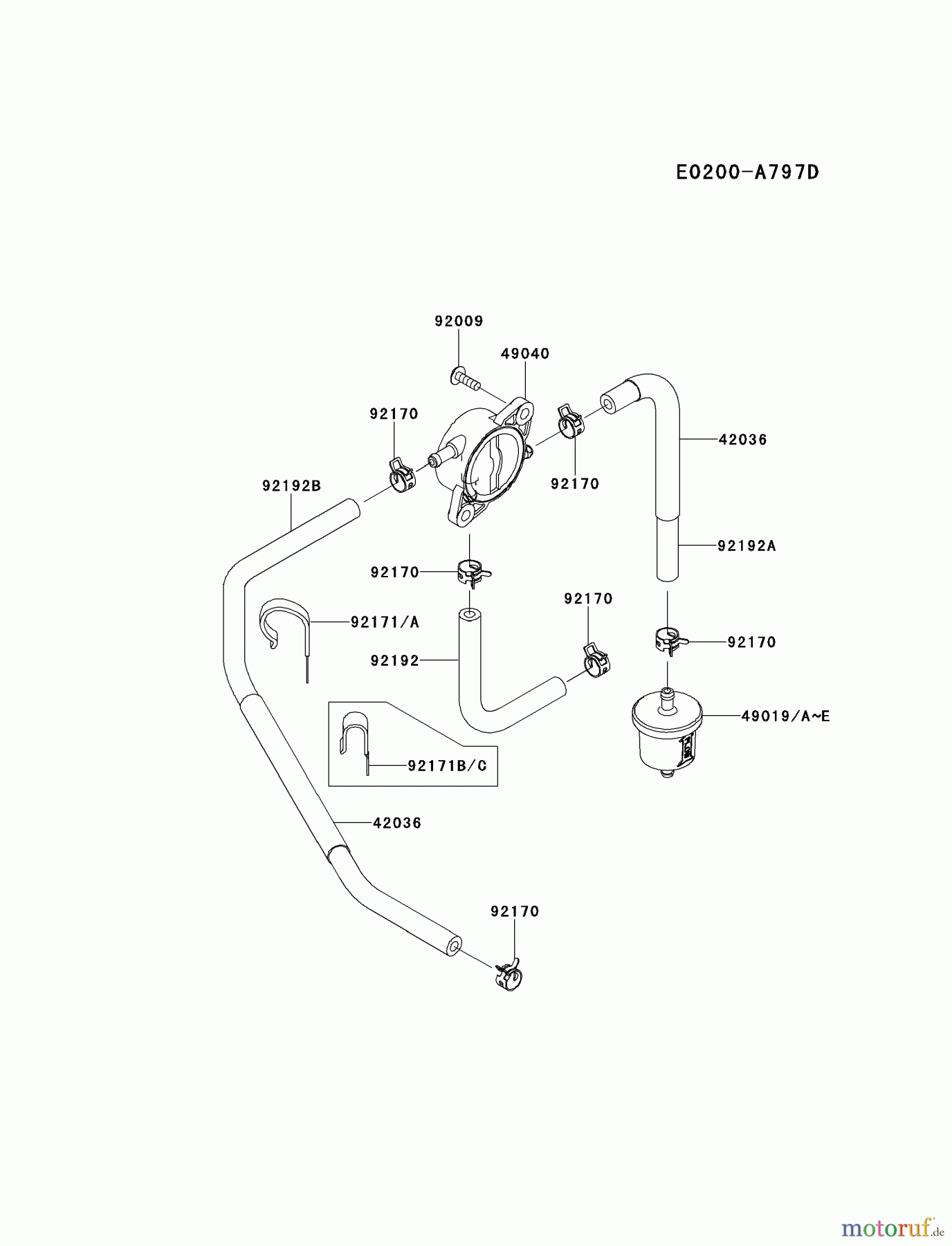  Kawasaki Motoren Motoren Vertikal FH641V - DS25 bis FS481V - BS13 FR730V-CS05 - Kawasaki FR730V 4-Stroke Engine FUEL-TANK/FUEL-VALVE