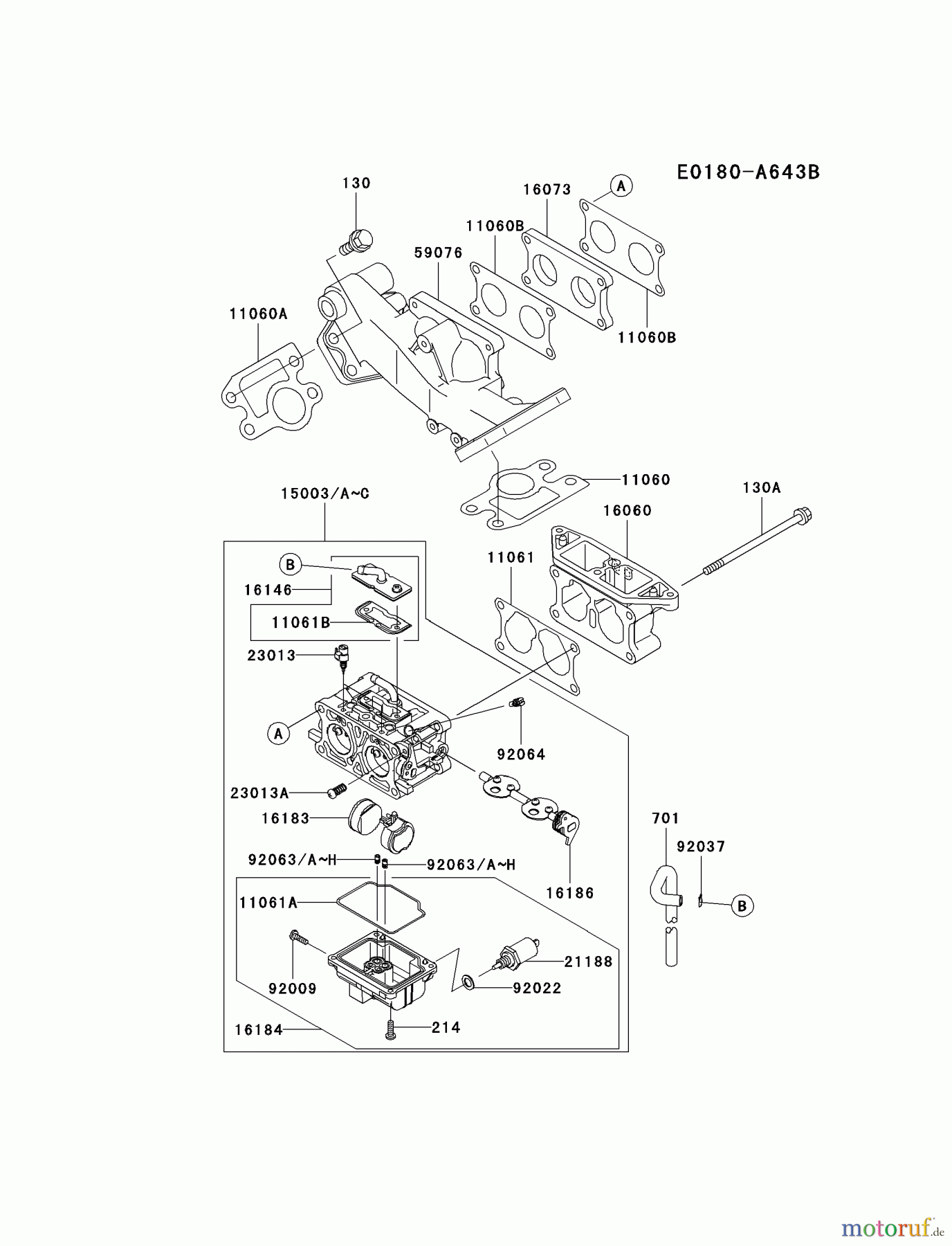  Kawasaki Motoren Motoren, Horizontal FD750D-CS00 - Kawasaki FD750D 4-Stroke Engine CARBURETOR #2