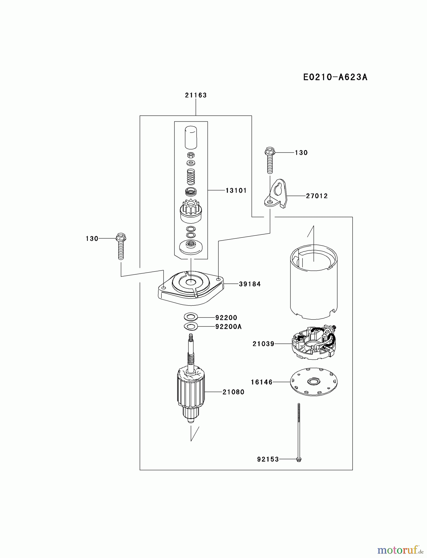  Kawasaki Motoren Motoren Vertikal FH641V - DS25 bis FS481V - BS13 FR730V-AS15 - Kawasaki FR730V 4-Stroke Engine STARTER(FR730VA32682?