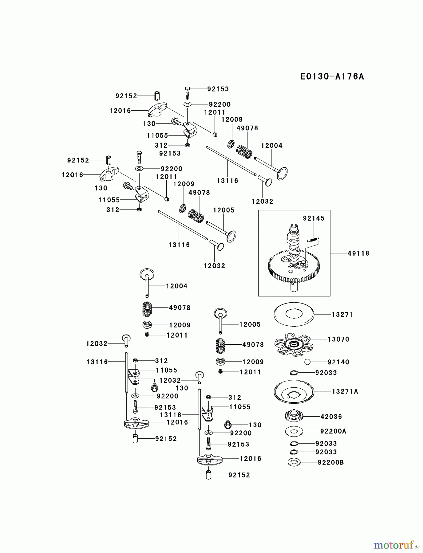  Kawasaki Motoren Motoren Vertikal FH641V - DS25 bis FS481V - BS13 FR691V-AS22 - Kawasaki FR691V 4-Stroke Engine VALVE/CAMSHAFT