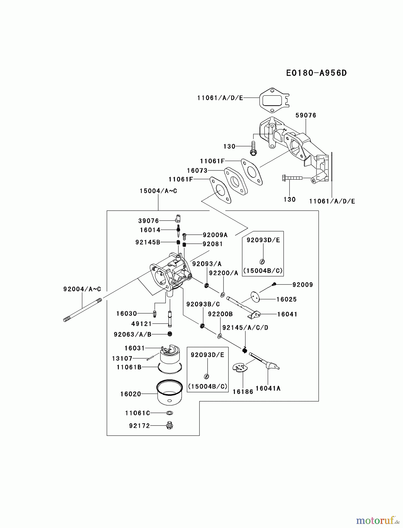  Kawasaki Motoren Motoren Vertikal FH641V - DS25 bis FS481V - BS13 FS481V-AS18 - Kawasaki FS481V 4-Stroke Engine CARBURETOR #2